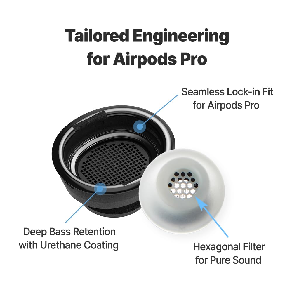 AZLA MAX AirPods Pro Tips 1st & 2nd Gen - Premium Silicone Ear Tips for Comfort & Noise Isolation - Perfect for Workouts & Travel
