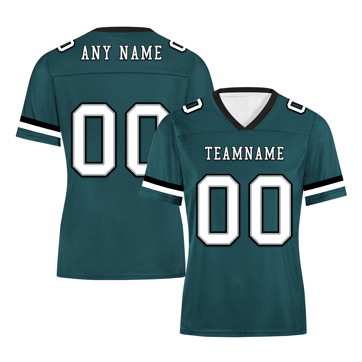 Custom Cyan Classic Style Personalized Authentic Football Jersey FBJ02 - High-Quality Breathable Sports Apparel for Games, Training & Fan Support