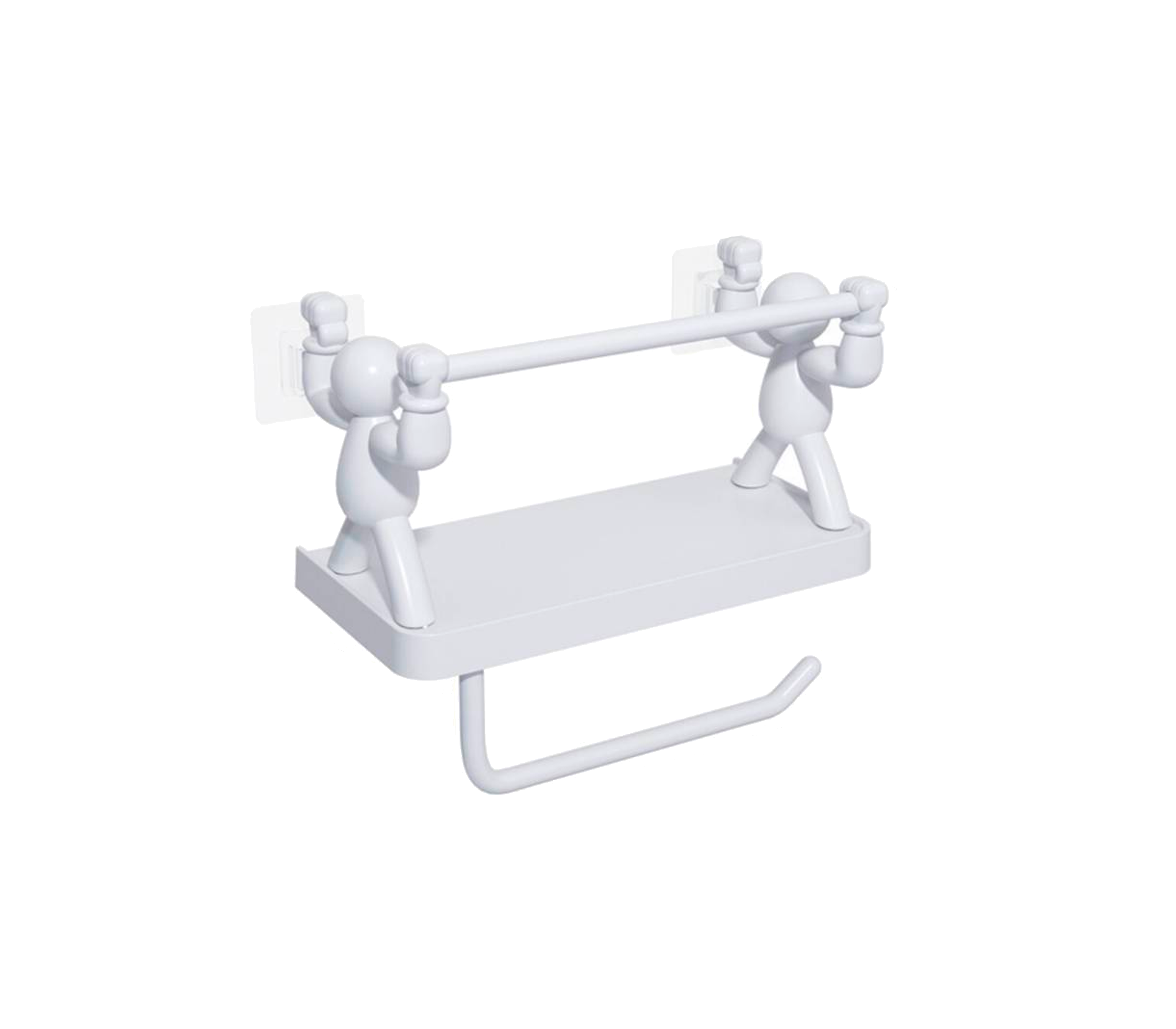 White Bathroom Shelf - Modern Wall Mounted Storage Organizer for Towels, Toiletries & Decor | Perfect for Small Bathrooms, Showers & Vanities