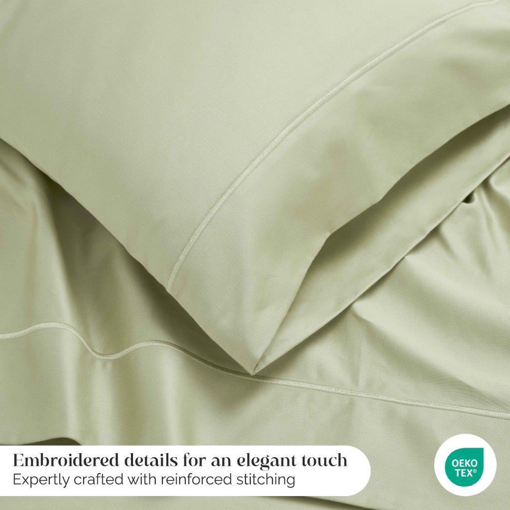 Luxury Egyptian Cotton 1500 Thread Count Embroidered Sheet Set - Queen Size Bedding for Ultimate Comfort & Breathability - Perfect for Master Bedrooms, Guest Rooms & Hotels