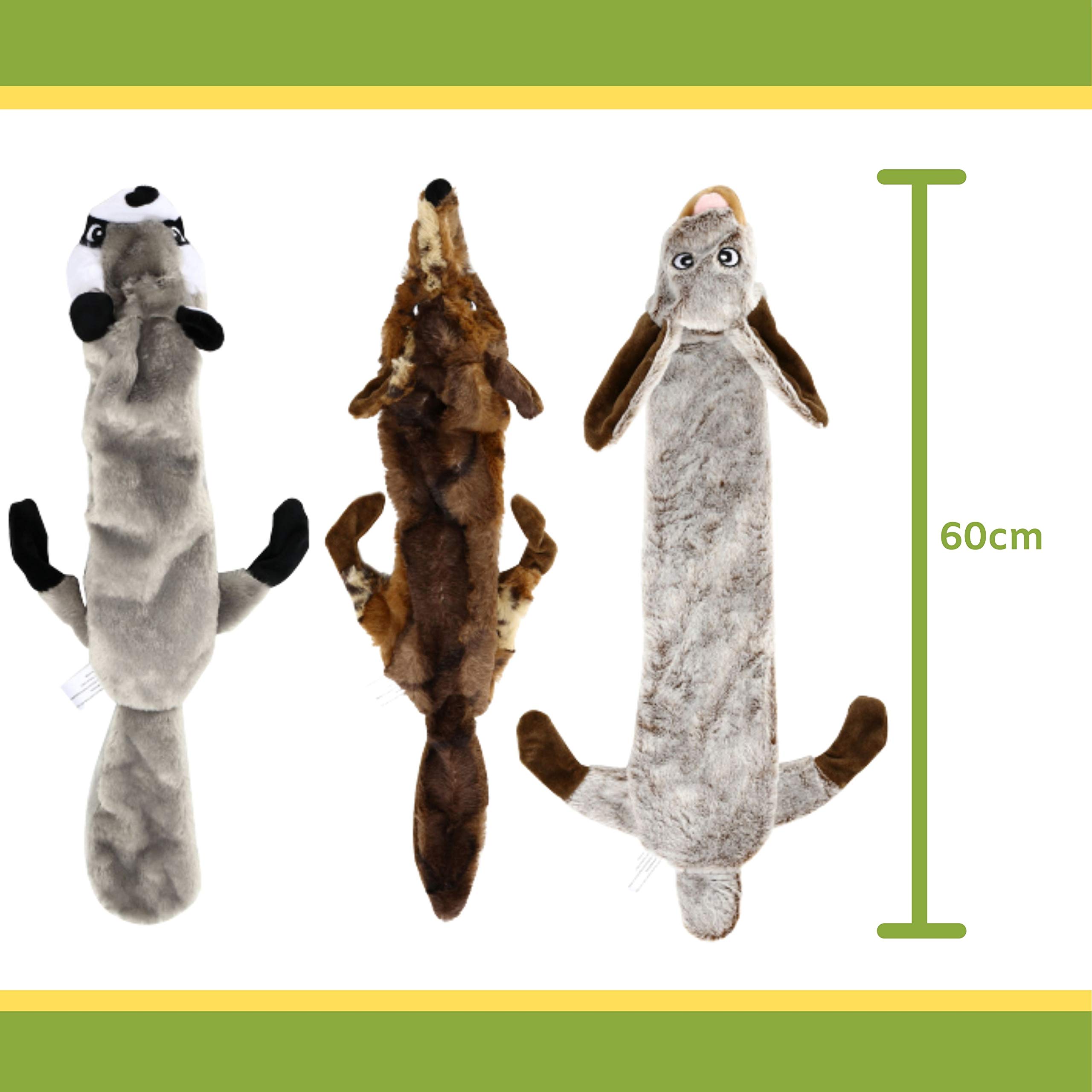Nature’s Buddy Plush Dog Toys - 5 Pack Squeaky Chew Toys for Puppies & Small Dogs - Durable, Soft & Interactive No-Stuffing Bundle (3 Varieties) - Perfect for Playtime, Training & Cuddling