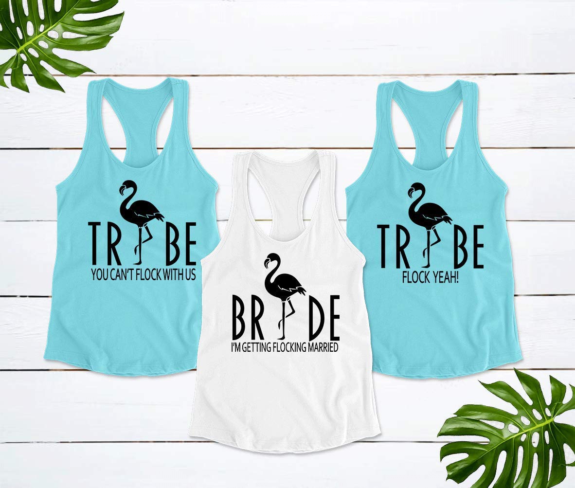 Flamingo Bachelorette Shirts for Women - Bride Tribe Custom Tank Tops - Perfect for Bachelorette Parties, Girls Trips & Bridal Showers