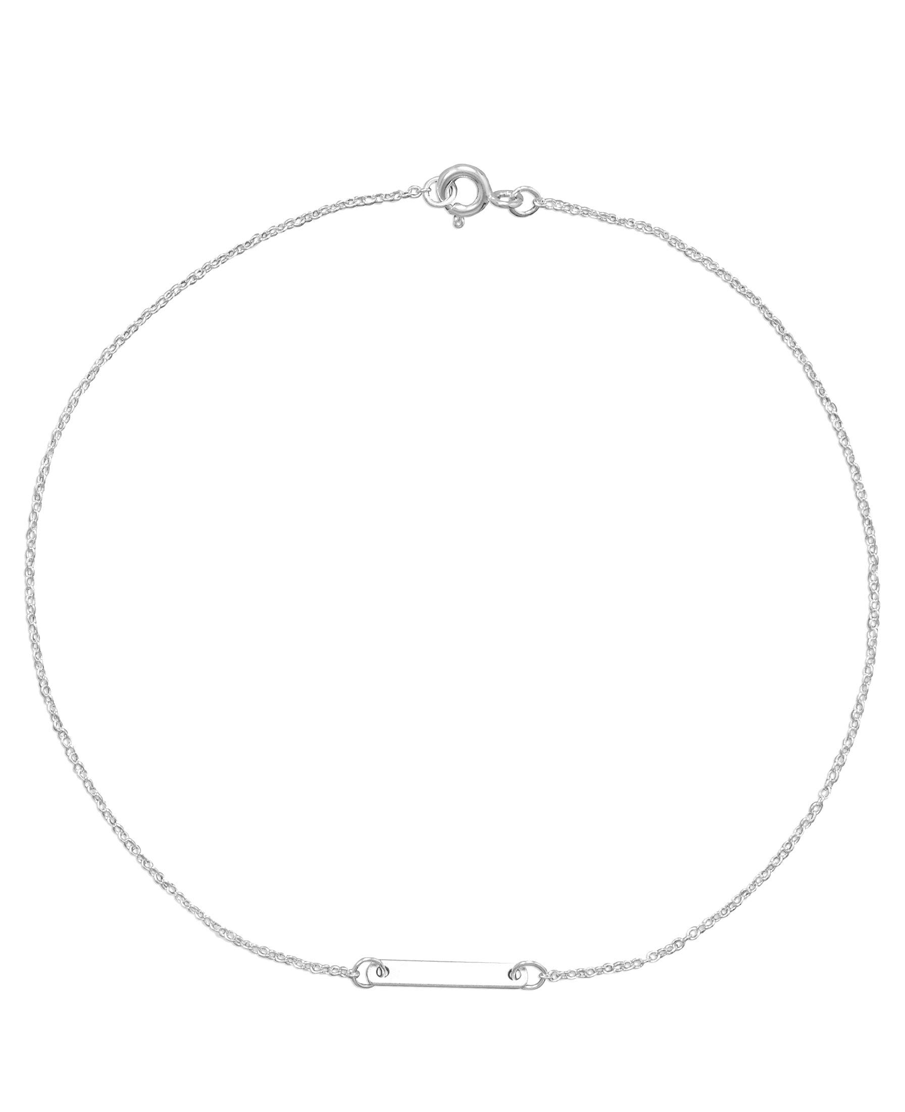 Elegant Sterling Silver Ankle Bracelet with Minimalist Bar Charm - Perfect for Beach, Summer & Boho Fashion