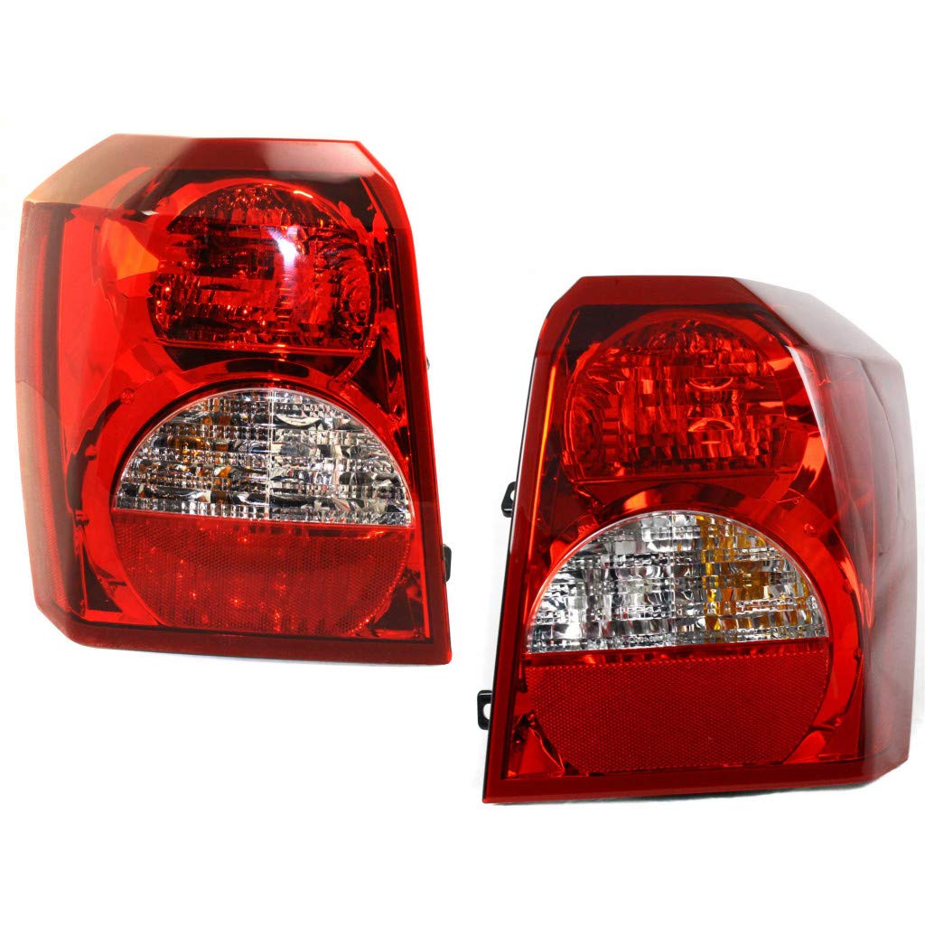 2008-2012 Dodge Caliber Replacement Rear Tail Lights Pair - Driver & Passenger Side (CH2800185 CH2801185) - Compatible with 5160361AA 5160360AA - Perfect for Night Driving & Enhanced Vehicle Safety
