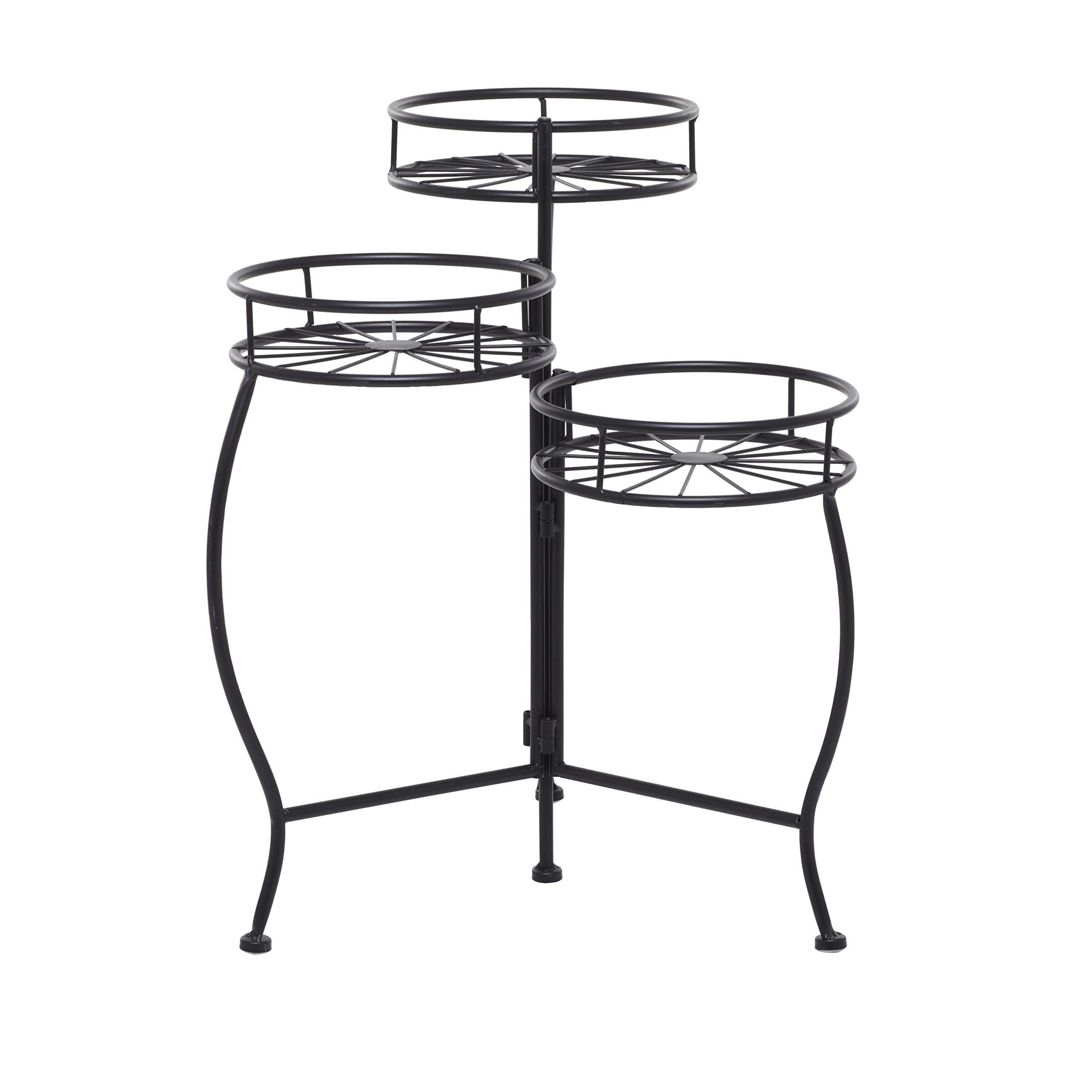 Deco 79 Metal Starburst 3-Tier Plant Stand Shelf for Indoor & Outdoor Use - 18