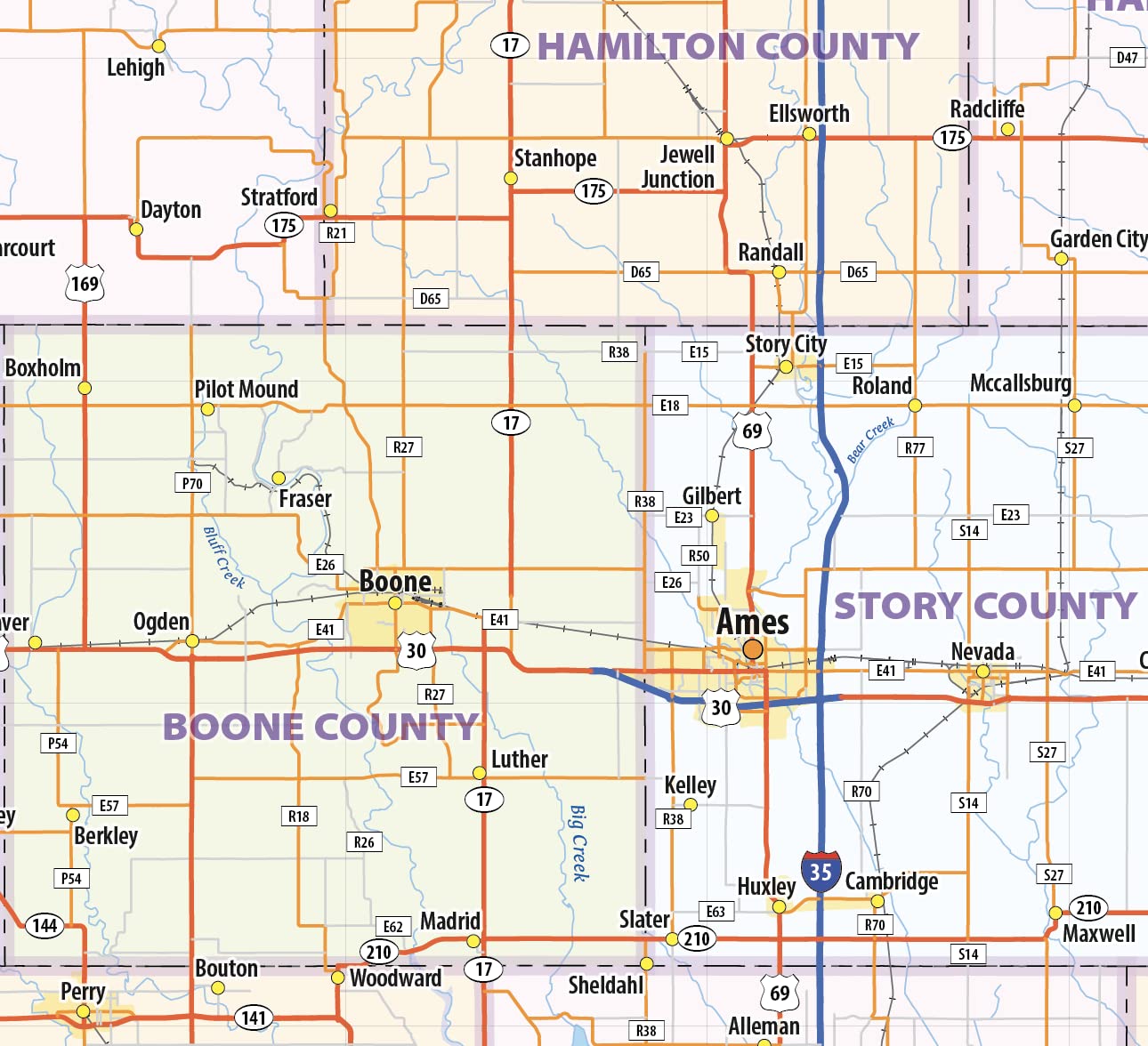 Iowa Laminated Wall Map - 43