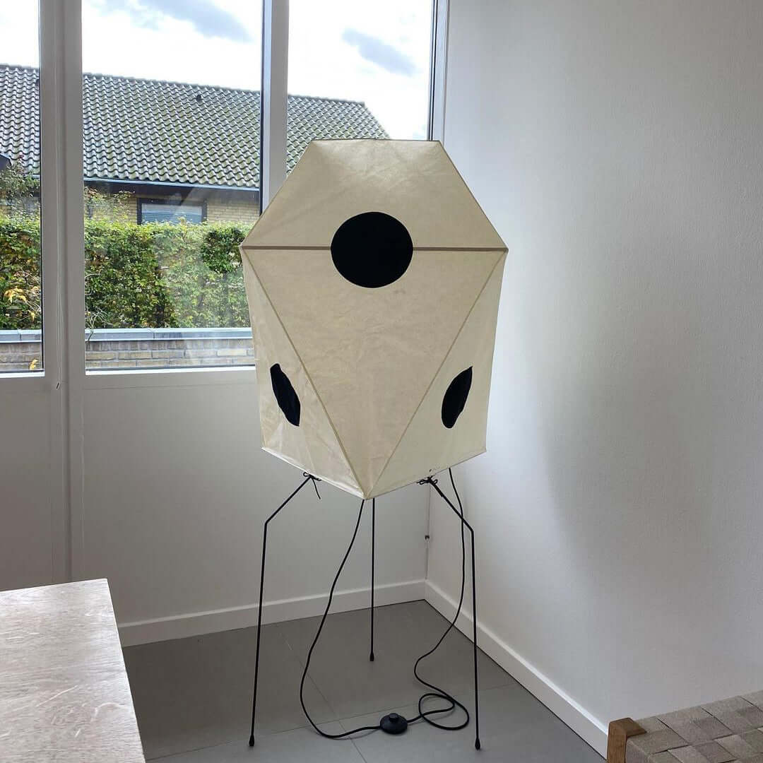 Akari UF3 Q Floor Lamp - Modern Japanese Paper Light for Living Room, Bedroom & Office - Warm Ambient Lighting for Home Decor & Relaxation