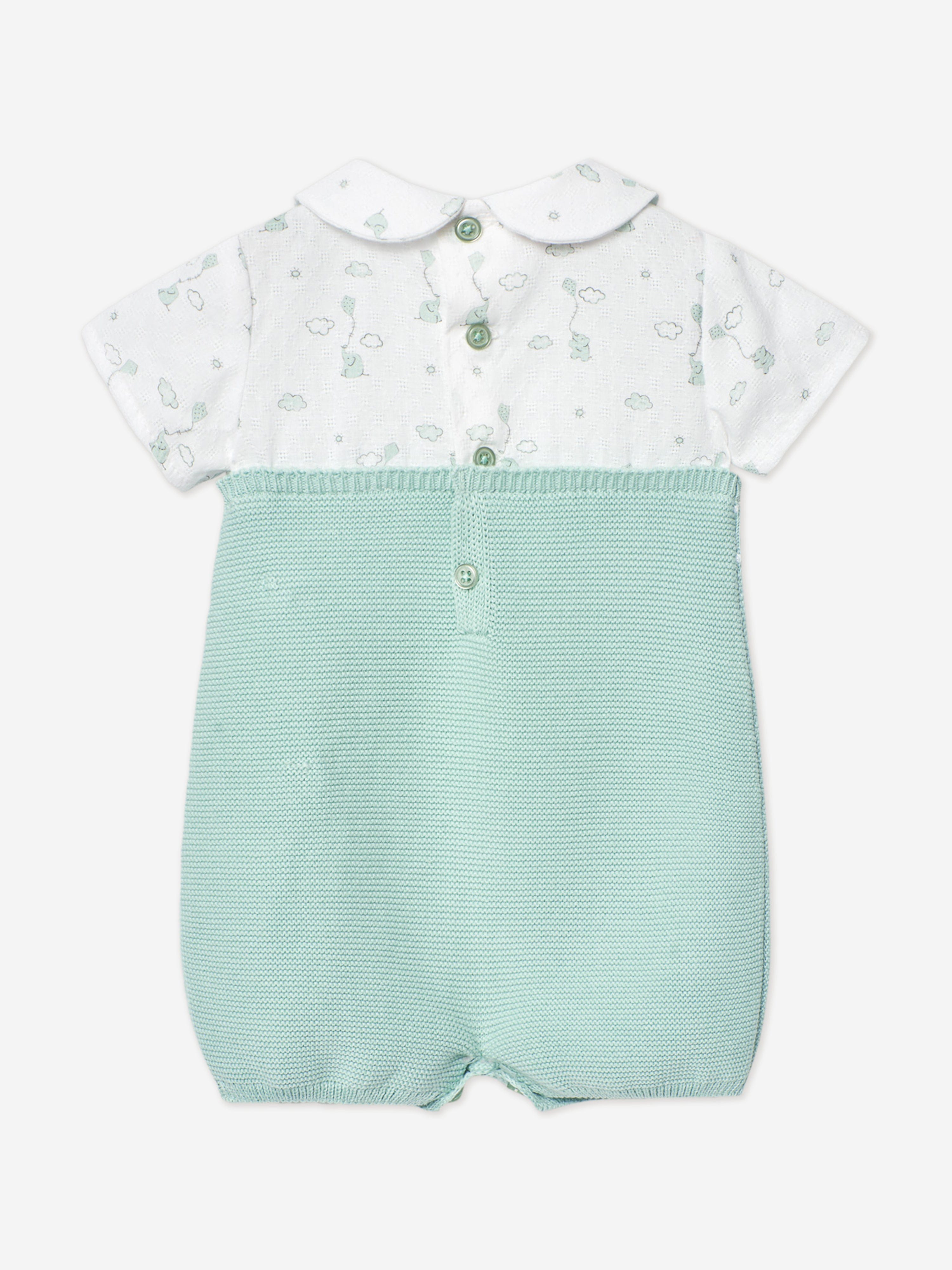Adorable Green Knitted Romper for Baby Boys - Soft & Comfortable Outfit for Newborns, Infants - Perfect for Family Photos, Playdates & Special Occasions