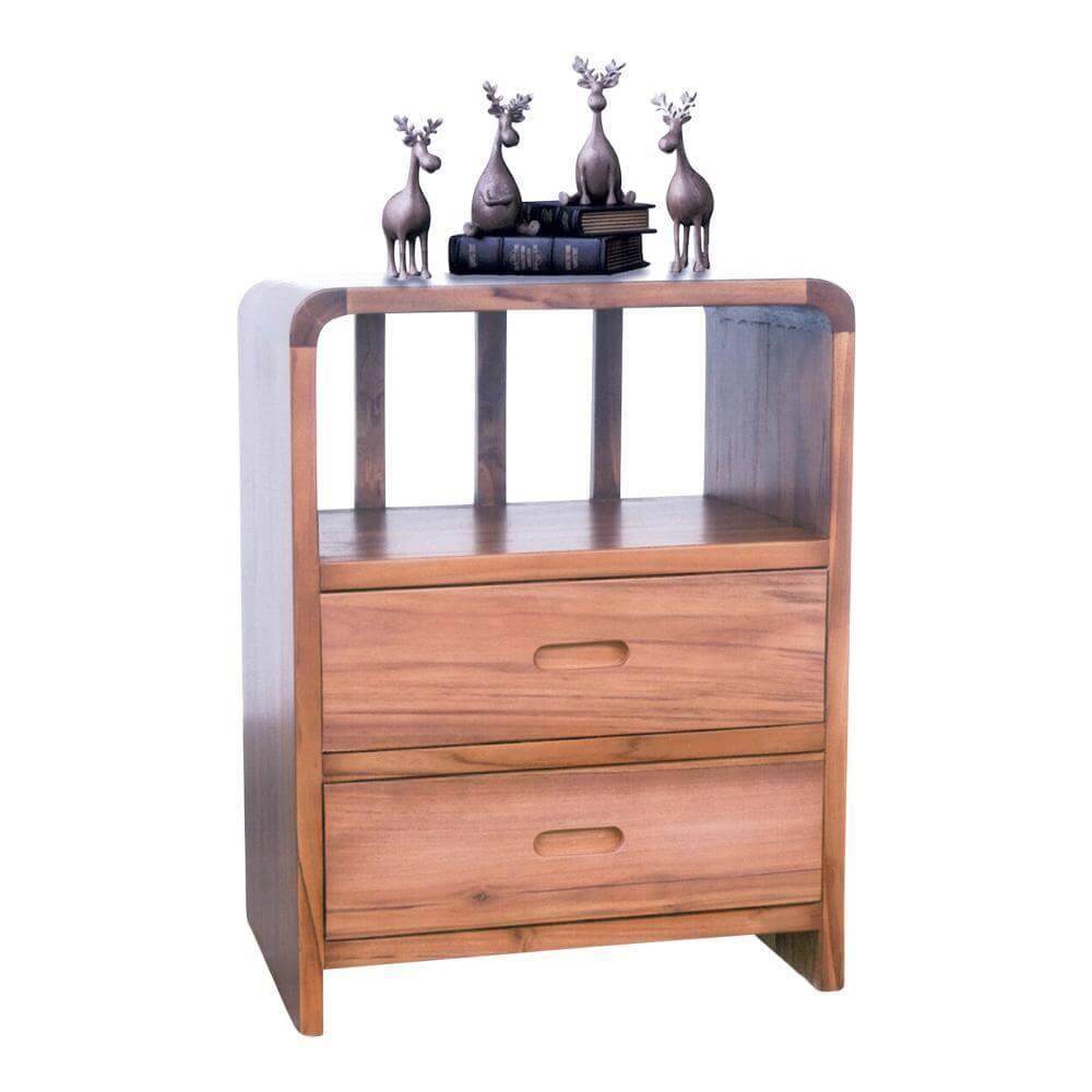 Mivy Solid Teak Wood Bedside Table - Nightstand with Drawer for Bedroom, Living Room & Office - Modern & Stylish Home Decor Furniture