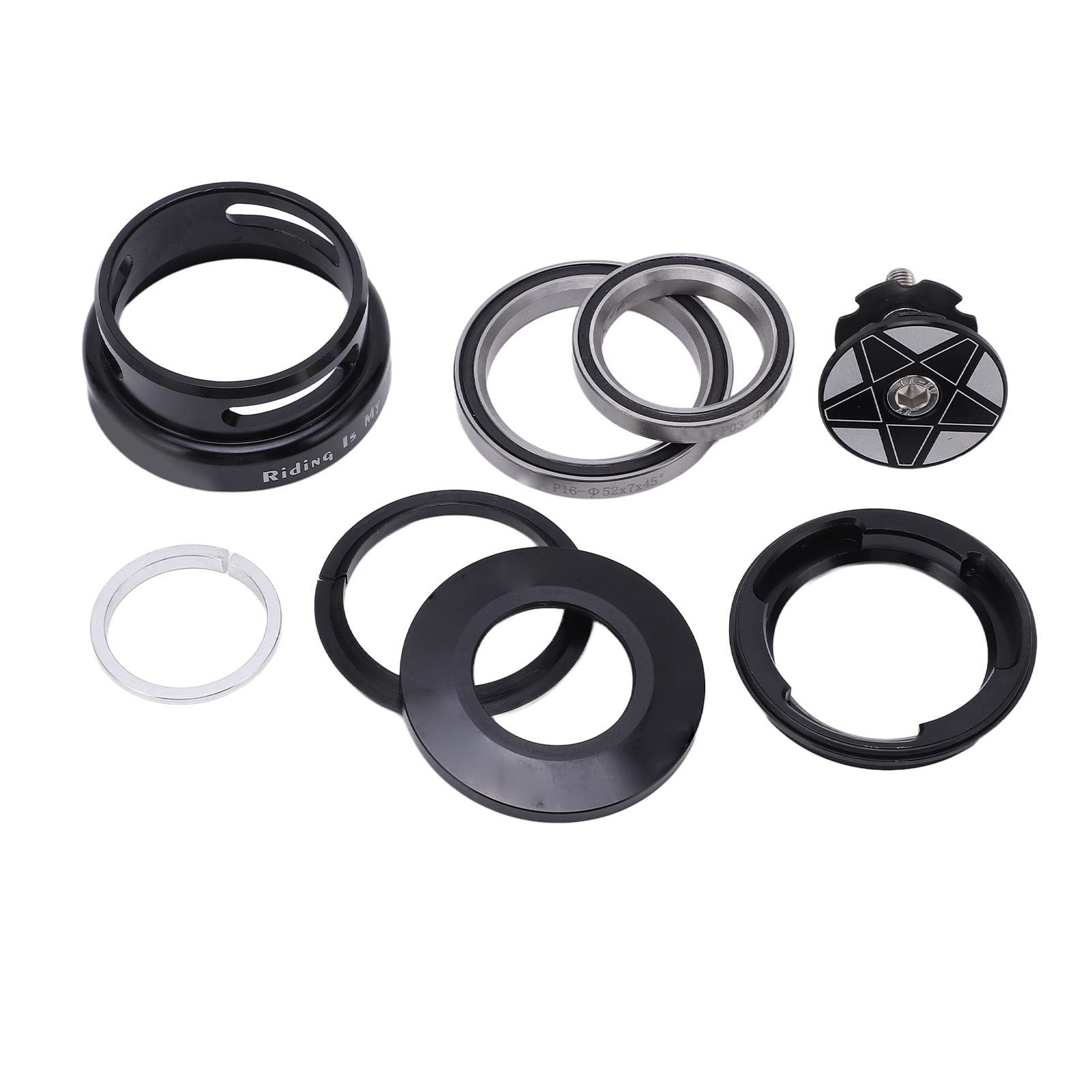 Demeras Heavy Duty Bike Bearing Bowl Group - 49.7mm Rust Proof CNC Headset Top Cover with Double Waterproof Bearings for Mountain & Road Bikes | Perfect for Off-Road Cycling and All-Weather Commuting