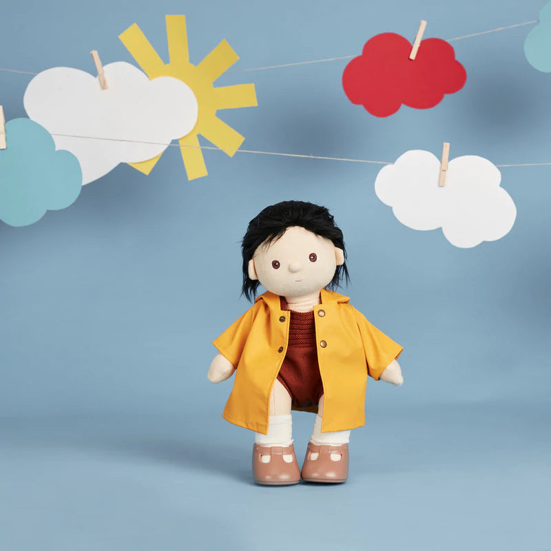 Dinkum Doll Ahoy Kids Raincoat - Waterproof Yellow Rain Jacket for Boys & Girls - Perfect for Outdoor Play, School & Rainy Day Adventures