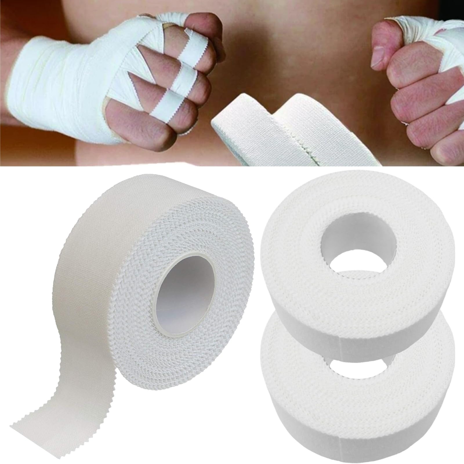 Premium Sports Tape with Strong Adhesive - 2 Pack Athletic Tape for Weight Training, Volleyball, Basketball & Handball | Ideal for Finger Wrapping, Injury Prevention & Joint Support During Sports Activities