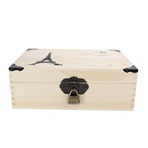Handmade Wooden Storage Box with Lock - Decorative Jewelry Box for Coins, Certificates, Cosmetics & Valuables - Perfect for Home Organization, Gift Giving & Travel Accessories
