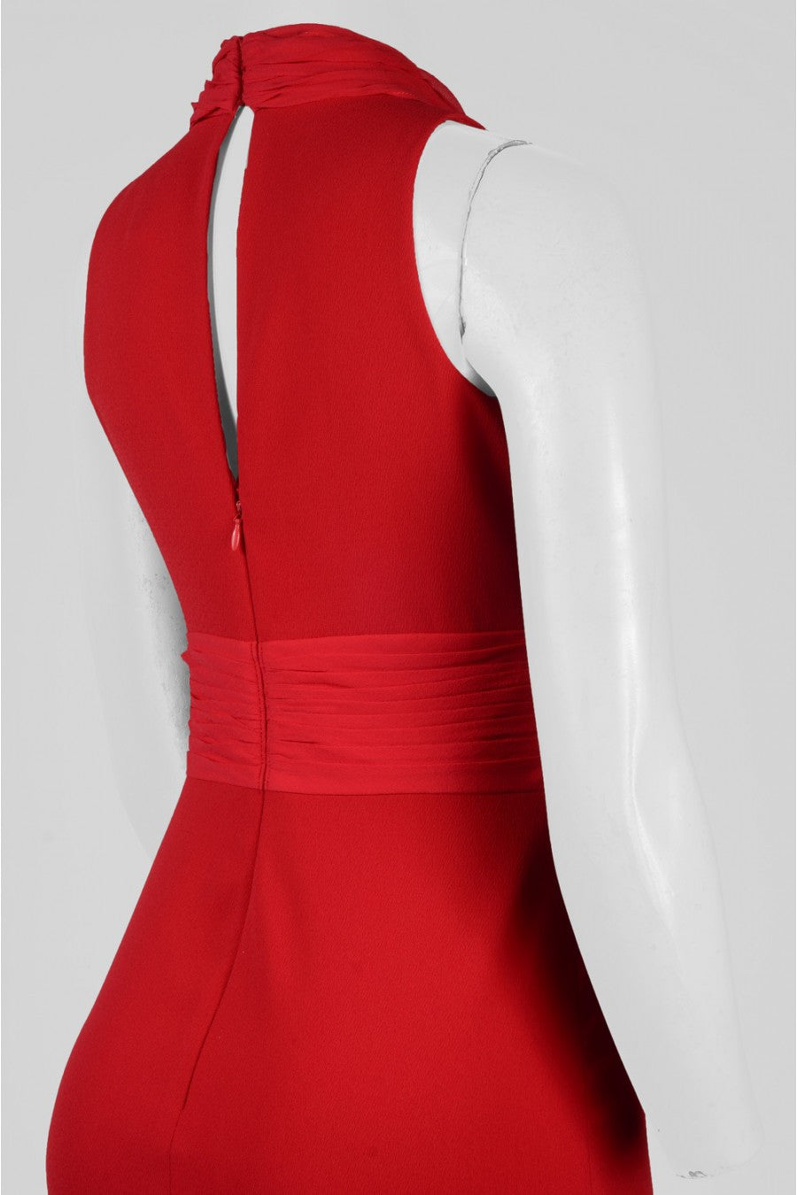 Aidan Mattox Chiffon High Neck Sleeveless Gown in Garnet Red - Elegant Evening Dress for Prom, Wedding & Formal Events