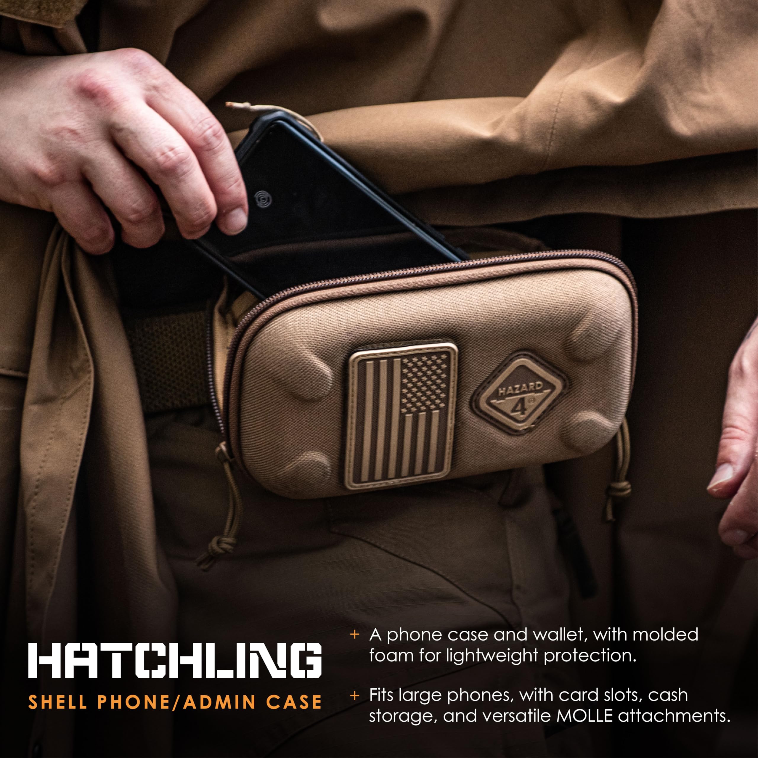 HAZARD 4 Hatchling Tactical Shell Phone Case & Admin Pouch - Durable EDC Organizer for iPhone, Samsung & Smartphones - Perfect for Outdoor, Travel & Military Use