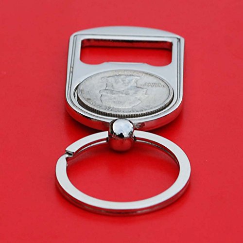 Vintage 1934 Washington Quarter 90% Silver Coin Keychain with Bottle Opener - Unique Collectible Gift for Coin Enthusiasts (Perfect for Key Rings, Gifts & Everyday Carry)