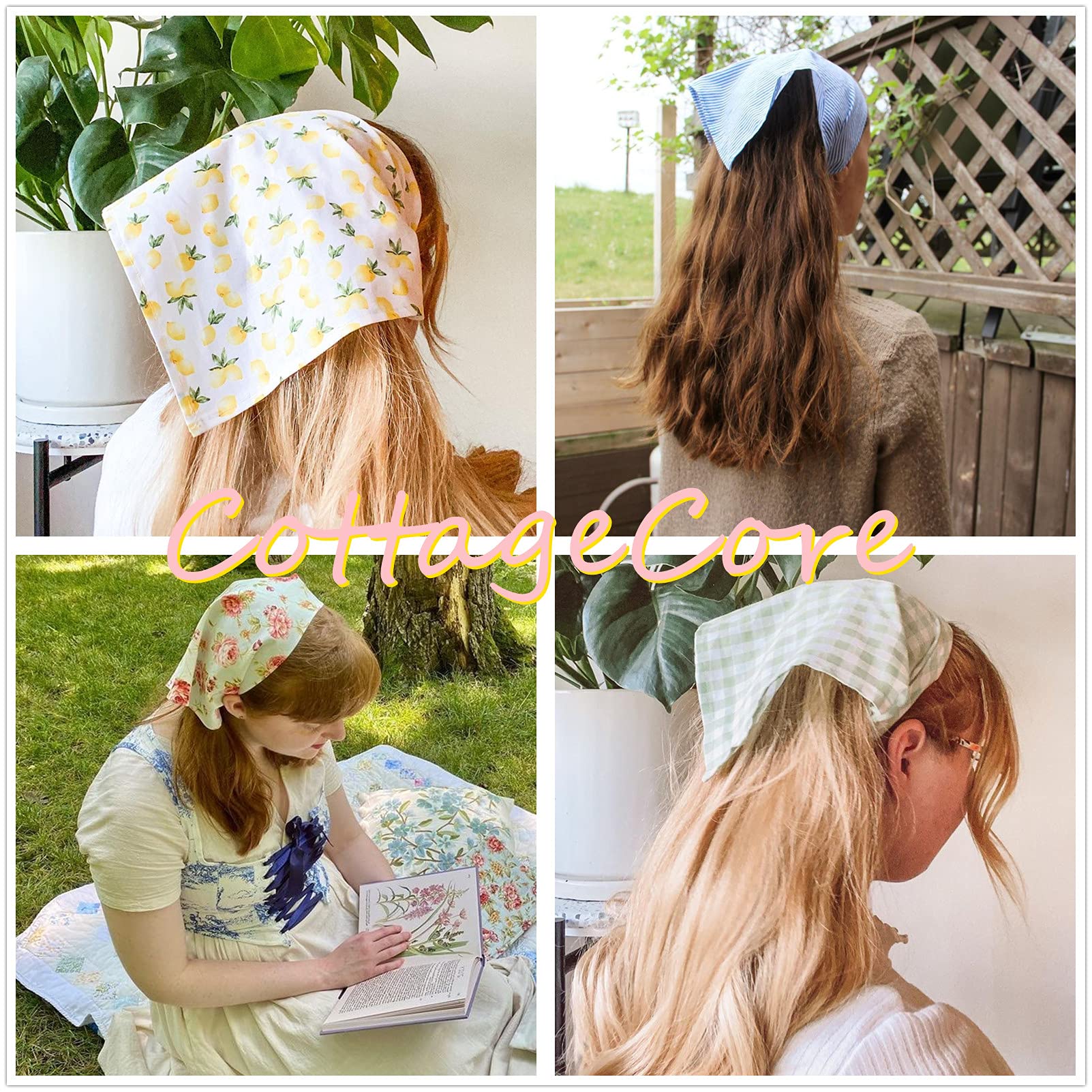 HAIMEIKANG 3-Piece Floral Elastic Hair Scarf Set - Chiffon Headband & Bandana with Hair Clips for Women (Beige, Navy Blue, Wine Red) - Perfect for Beach, Yoga, and Everyday Fashion Accessories
