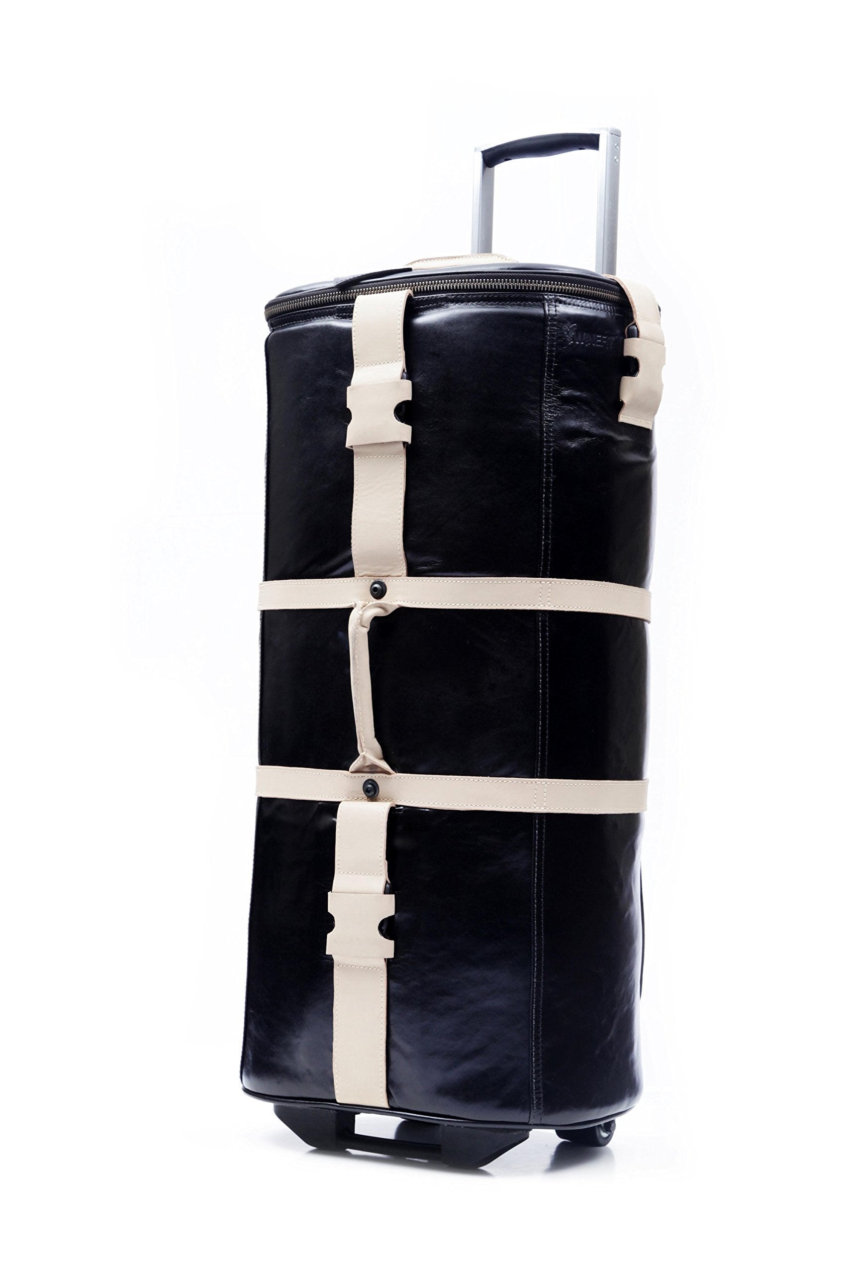 12 Bottles Leather Wine Carrier Travel Bag (Black & Tan) - Perfect for Wine Tours, Gifts & Airplane Travel Accessories