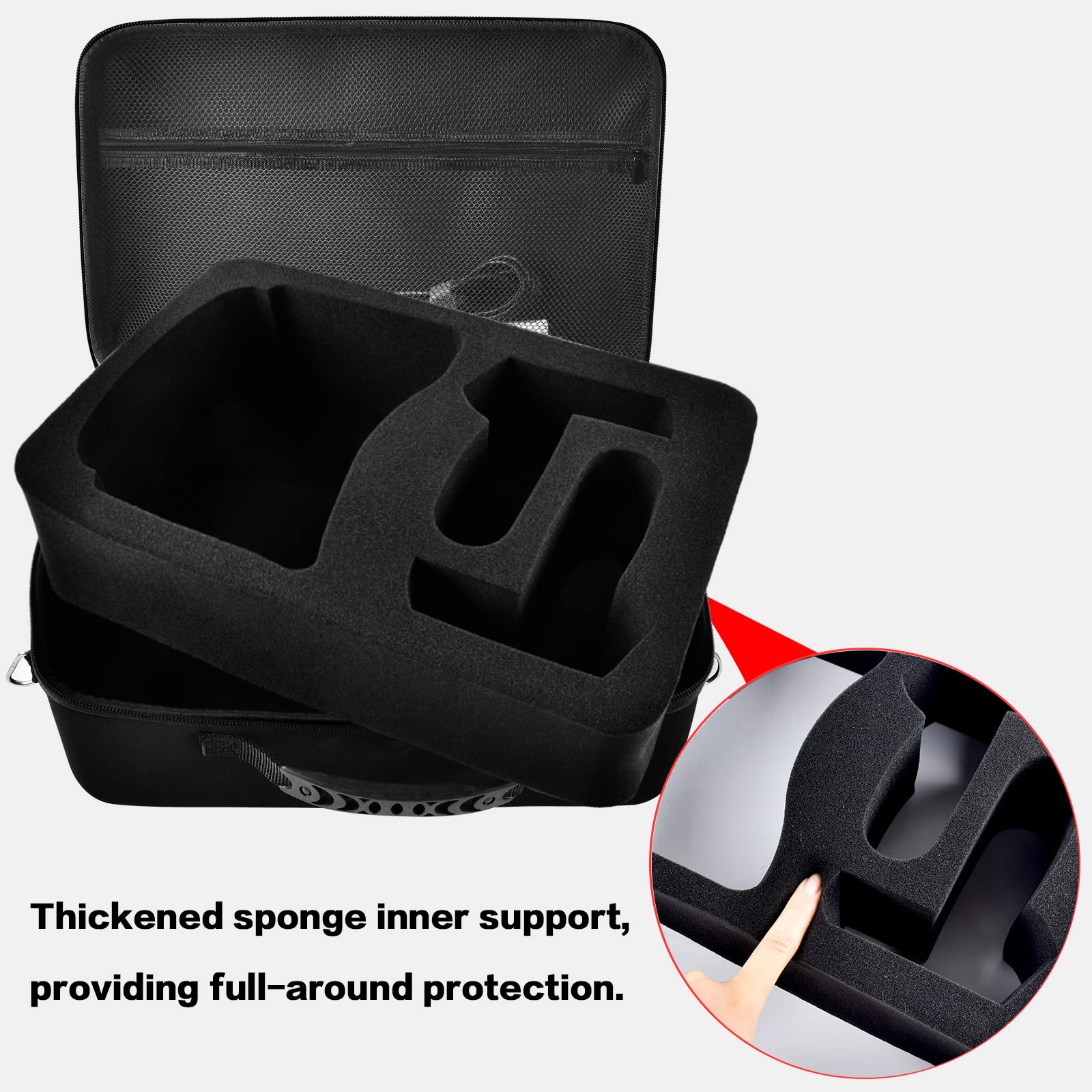 Meta Quest 3/3S & Oculus Quest 2 VR Headset Travel Case - Protective Hard Carrying Storage Bag with Silicone Face Cover, Lens Protector & Accessories for All-in-One VR Gaming System (Black) - Perfect for Travel, Home Storage & VR Gaming Protection