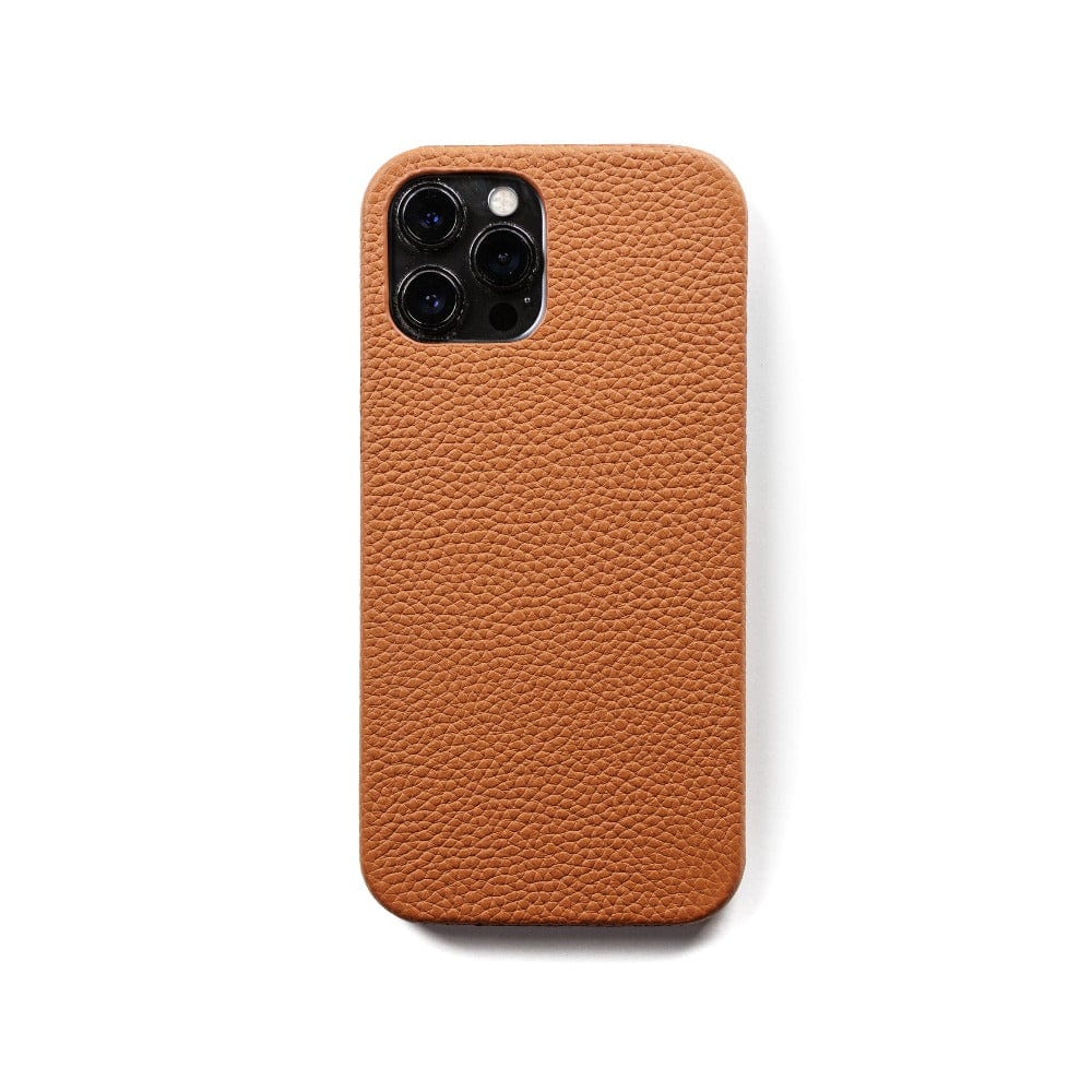Premium Genuine Milled Leather iPhone Case in Cognac Brown - Slim Protective Cover for iPhone [Model] - Perfect for Business, Travel & Everyday Use