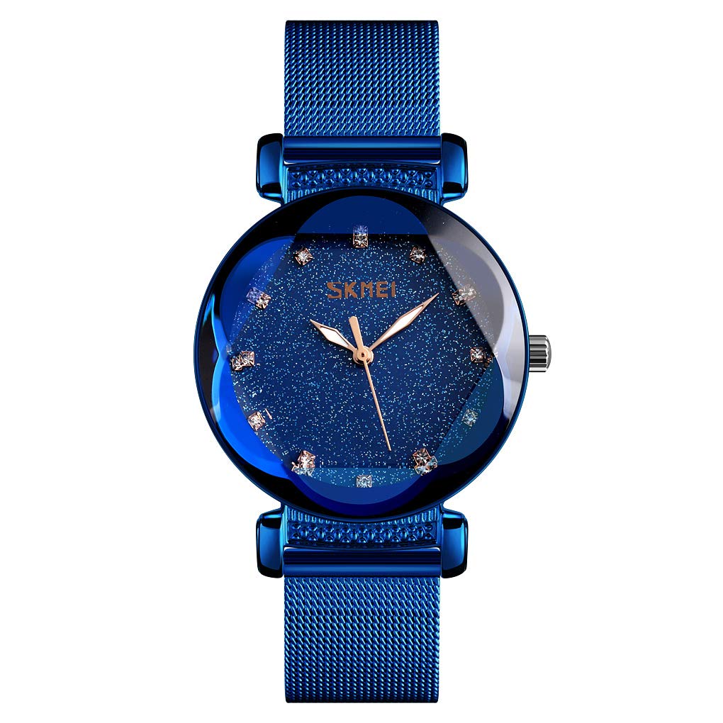 Starry Sky Watch for Women - Luxury Analog Luminous Dress Watch with Steel Band, Perfect for Casual & Evening Wear
