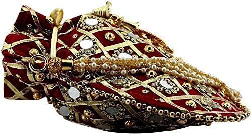 **Elegant Designer Potli Bags for Women - Mirror Embellished & Embroidered Clutch for Weddings, Parties & Special Occasions - Perfect Bridal Accessory & Evening Bag**