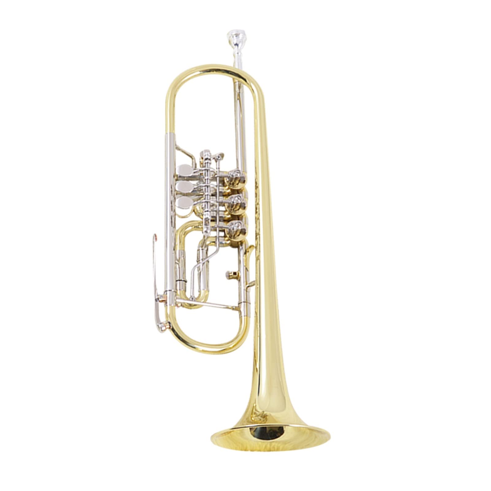 Professional Bb Flat Key Trumpet Set with 3 Rotary Valves & 3 Tones - Perfect for Beginners, Students & Band Performances