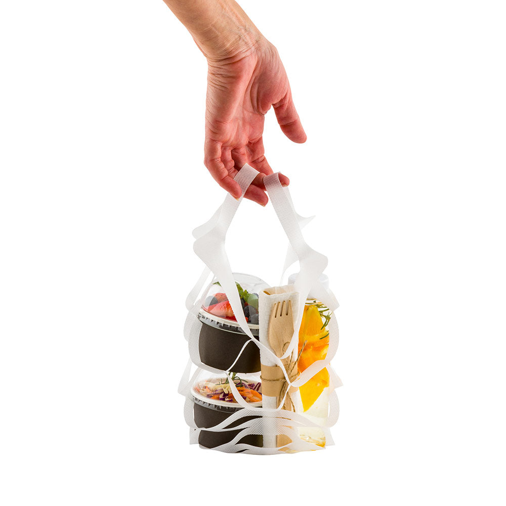 White Medium Mesh Takeout Bags - 9 3/4
