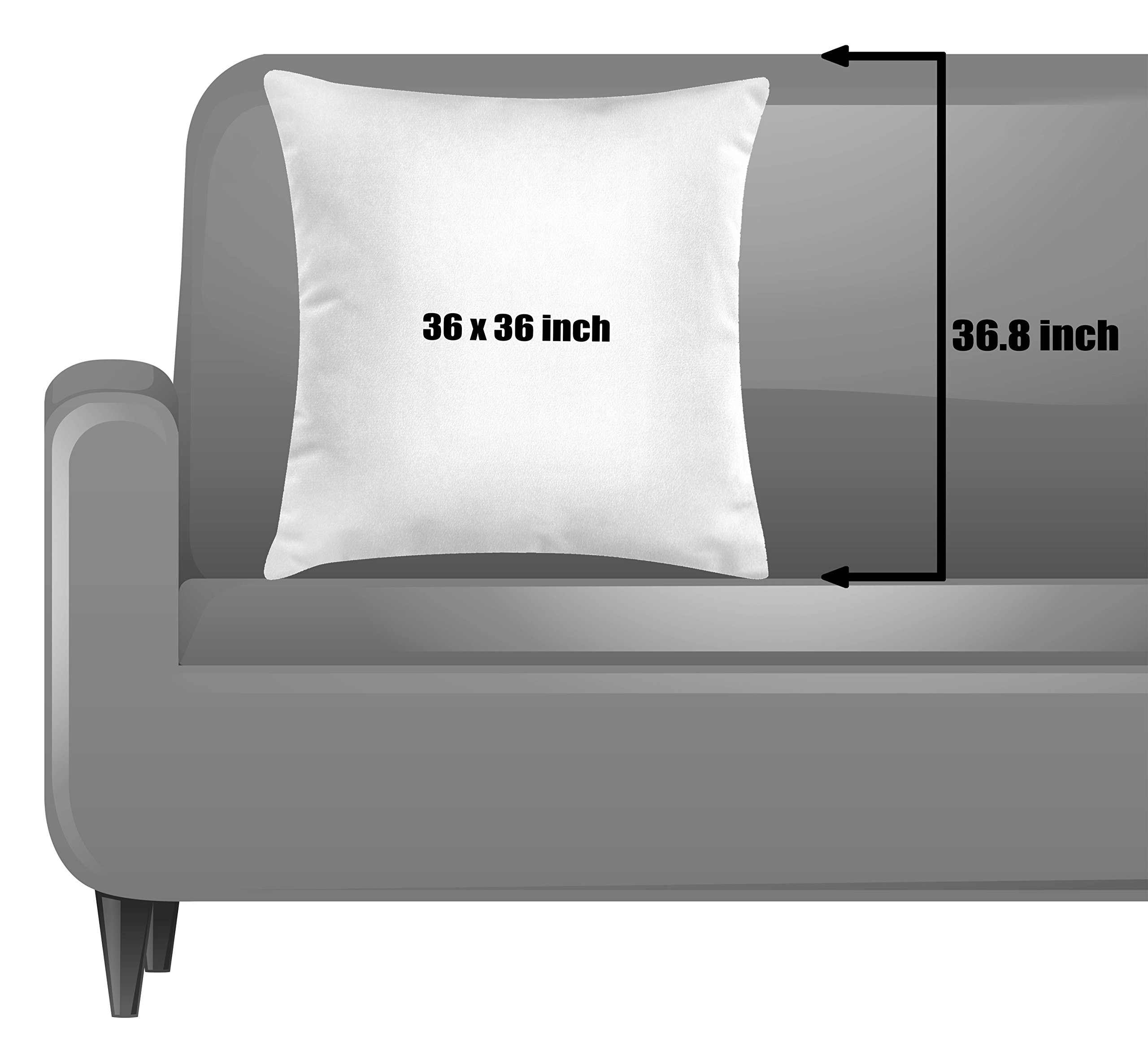 Ambesonne Zodiac Constellation Throw Pillow Cover 36x36 Inches - Star Cluster & Sign Names in Chalk Doodle Style - Dark Blue & White Square Decorative Cushion Case for Living Room, Bedroom, or Office Decor