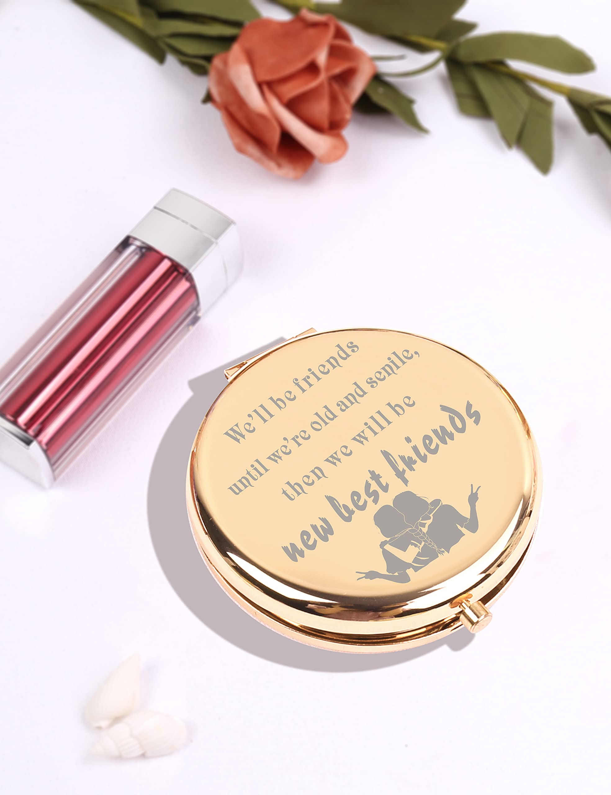 VeryMerryMakering Best Friends Makeup Bag - Cute Cosmetic Pouch for Women, Perfect Birthday Gift for Female Friends - Ideal for Travel, Gym & Daily Makeup Storage