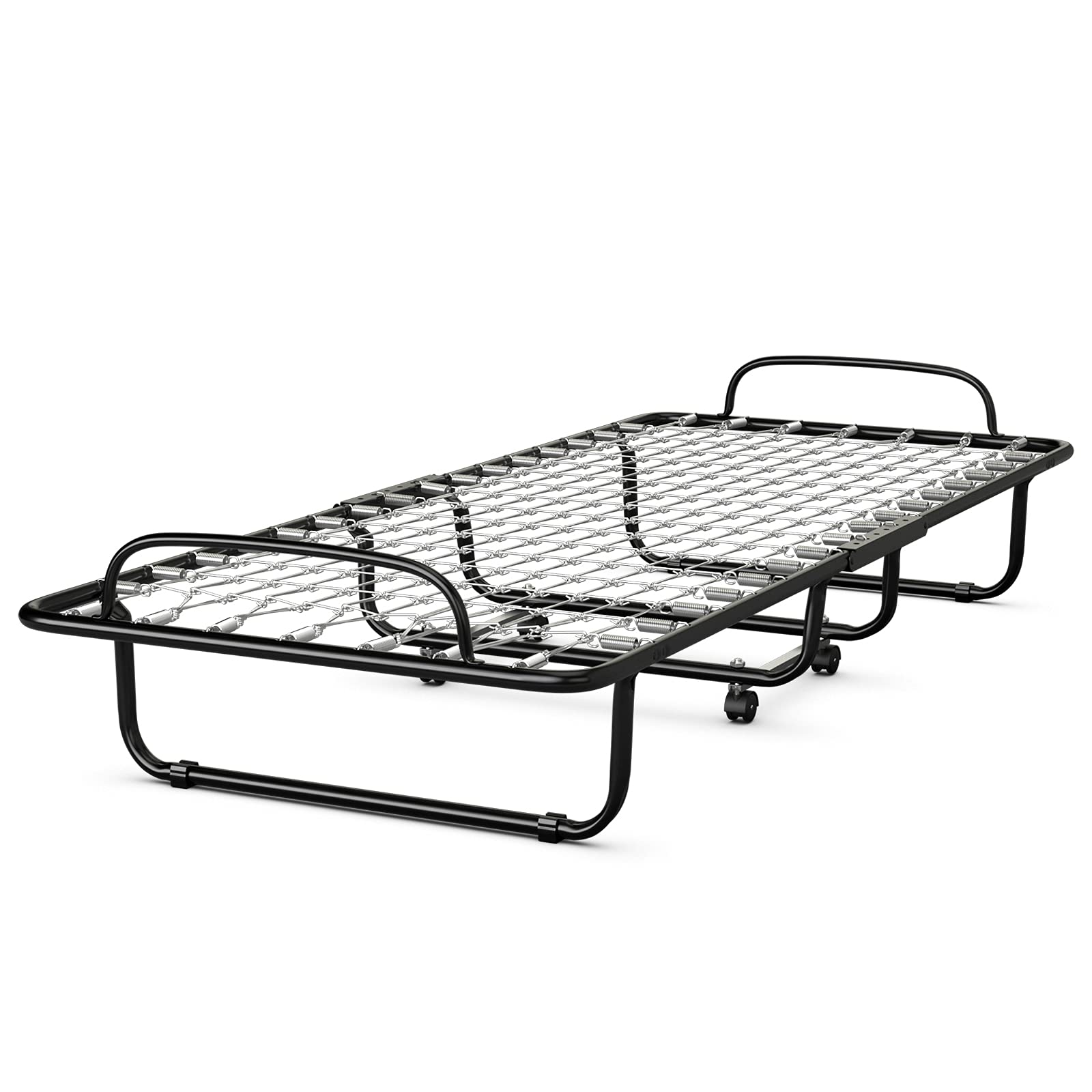 GOFLAME Folding Bed with Memory Foam Mattress - Portable Twin Size Bed with Sturdy Metal Frame & Wheels for Adults & Kids - Space-Saving Guest Bed for Home, Office & Travel - Made in Italy - Perfect for Sleepovers, Camping & Small Spaces