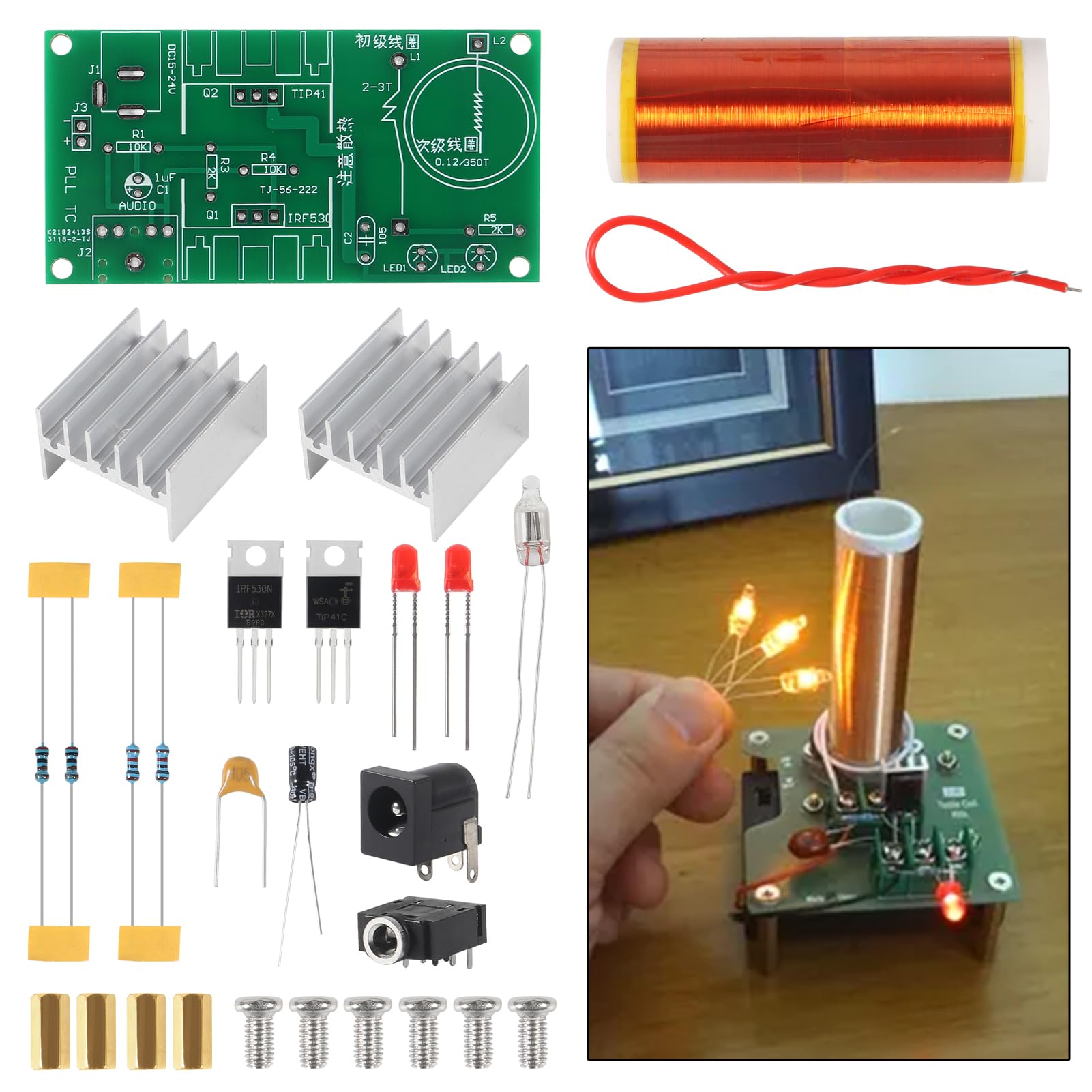 DIY Tesla Coil Kit - Mini Music Tesla Coil Electronic Learning Set for Science Experiments & STEM Projects - Perfect for Home Schooling, Physics Demonstrations & Science Fair Projects