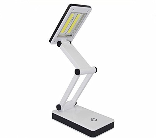 Super Bright COB LED Portable Desk Lamp - Foldable Travel Lamp with Touch Control, 3 Adjustable Brightness Levels, USB/Battery Powered - Perfect for Home Office, Reading, Camping & Travel