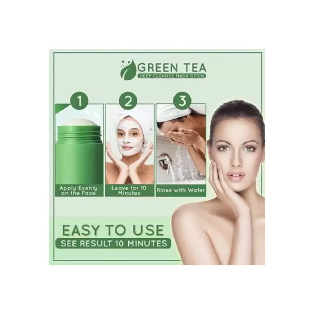 Blackhead Remover & Purifying Extractor Stick with Applicator Brush - Green Face Mask Combo (Pack of 2) for Deep Cleansing & Pore Treatment | Perfect for Spa Days & At-Home Skincare Routines