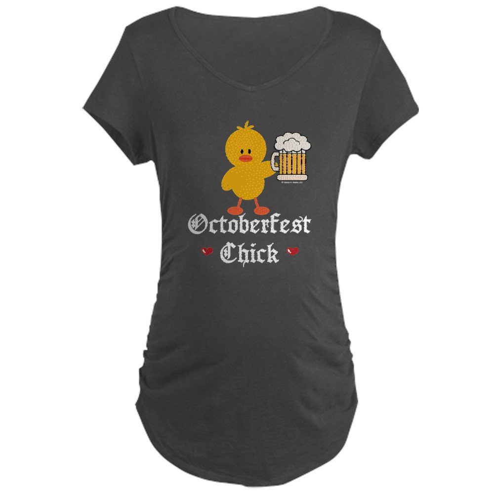 Oktoberfest Chick Maternity Dark T-Shirt - Funny Pregnancy Tee for Expecting Moms - Perfect for Halloween, Baby Showers & Oktoberfest Celebrations