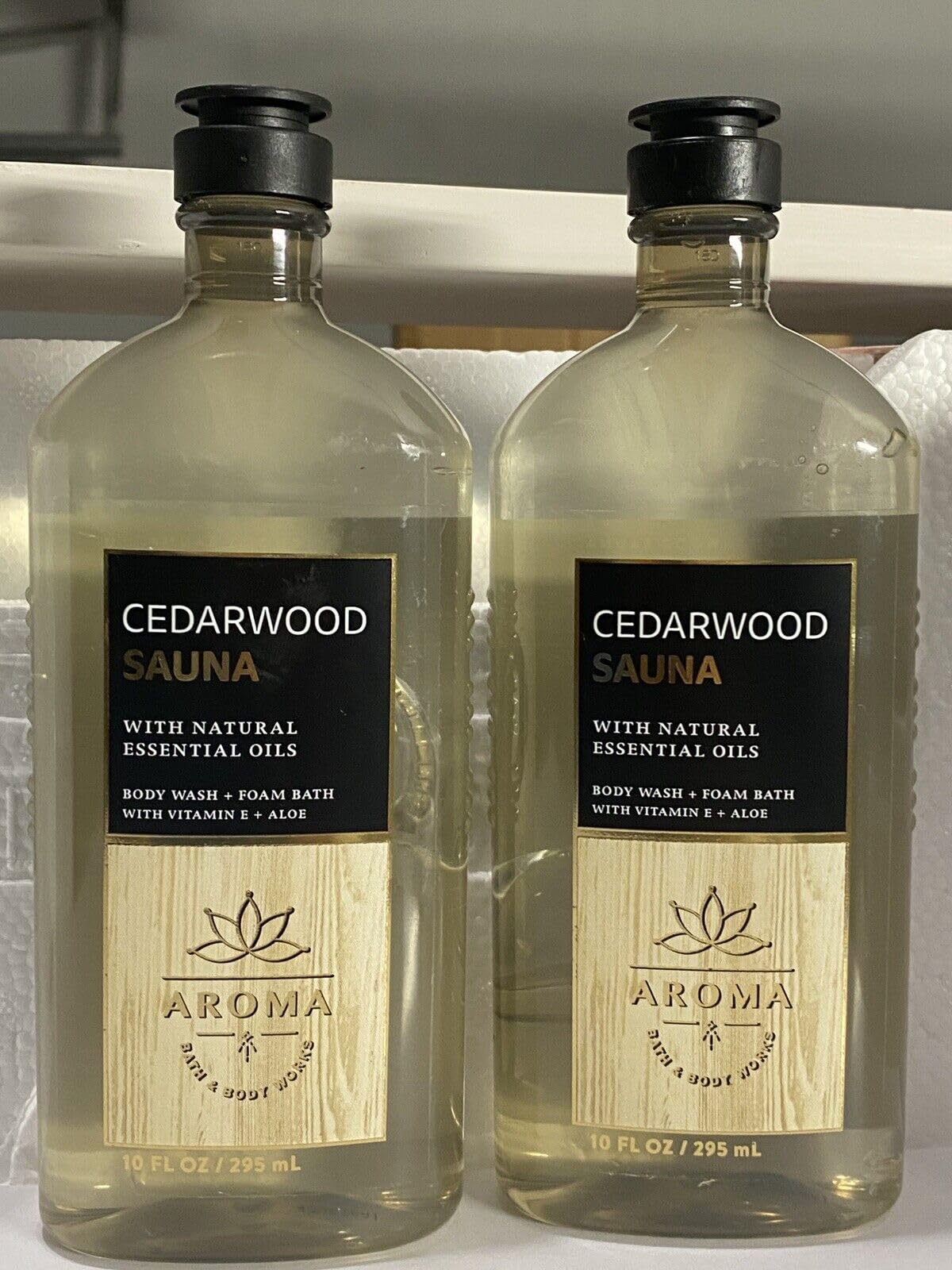 2 Pack Aromatherapy Cedarwood Sauna Body Wash & Foam - 10 oz Each, Relaxing Spa Experience for Shower & Bath Time