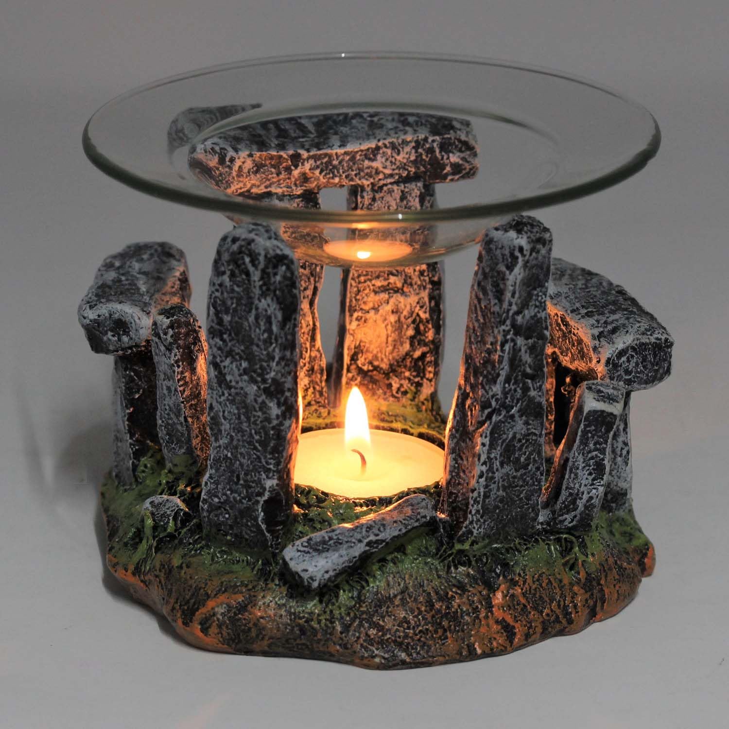 Natural Stone Circle Aromatherapy Oil Burner - Handcrafted Ceramic Essential Oil Diffuser for Relaxation & Meditation | Perfect for Yoga, Spa, and Home Decor