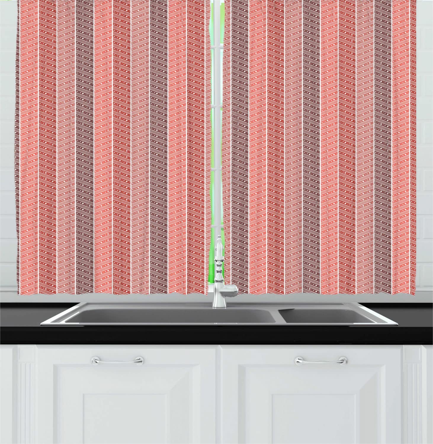 Ambesonne Abstract Long Kitchen Curtains - 55