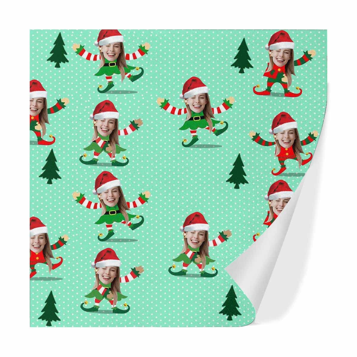 Custom Funny Face Wrapping Paper - Red & Green Clown Design | Personalized Christmas, Birthday, Anniversary & Wedding Gift Wrap (58