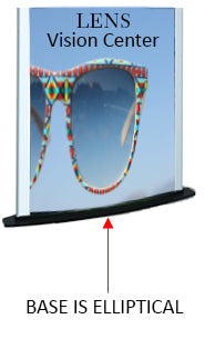 2 Tier Convex Sign Holder - Double Sided Poster Stand for 22x28 Graphics - Perfect for Retail Stores, Trade Shows & Event Displays