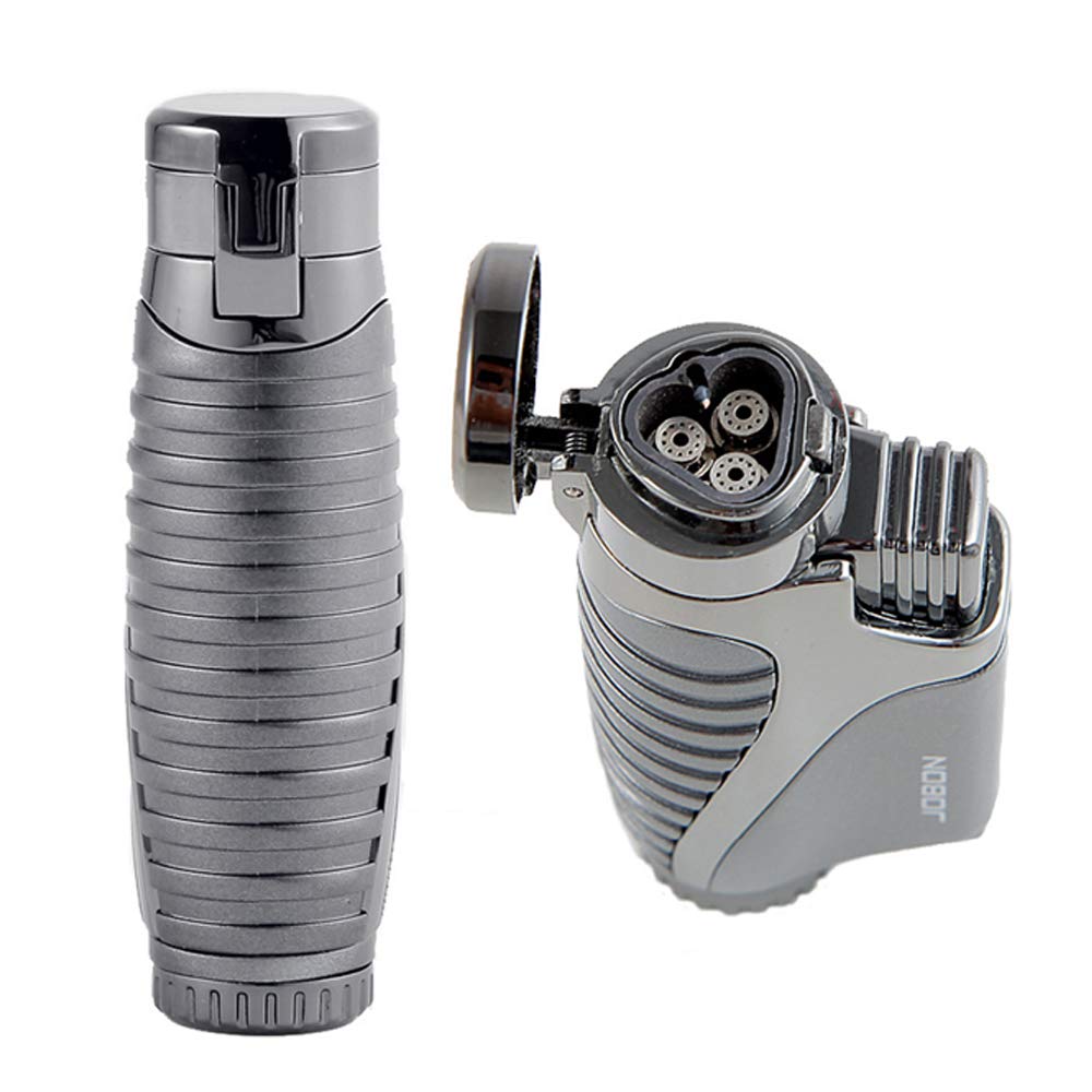 Windproof Butane Lighter - Adjustable Turbo Flame for Cigars & Outdoor Use