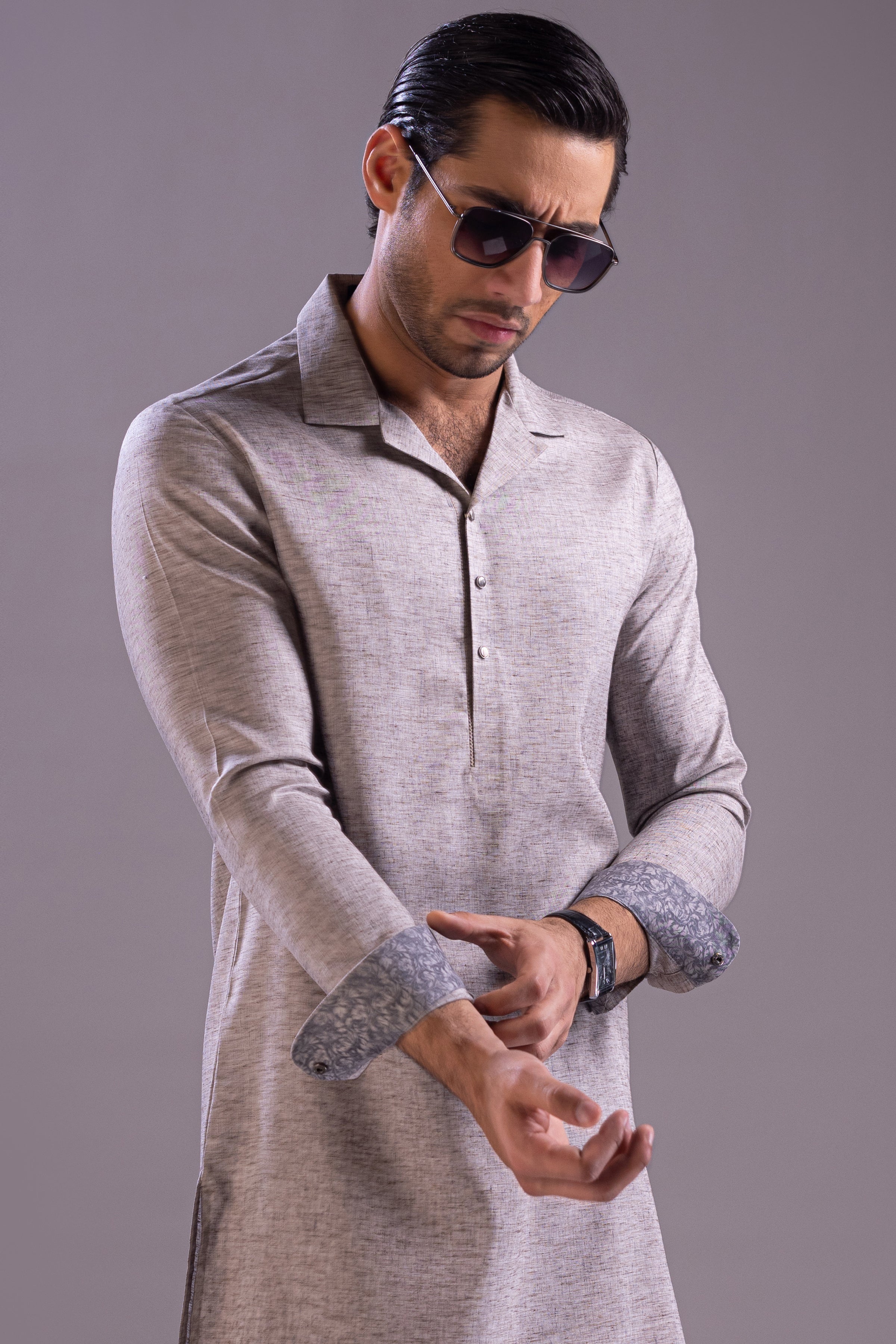 Stylish Blended Grey Kurta Trouser Set for Men & Women - Comfortable Ethnic Wear for Cast & Crew - Perfect for Festivals, Weddings & Cultural Events