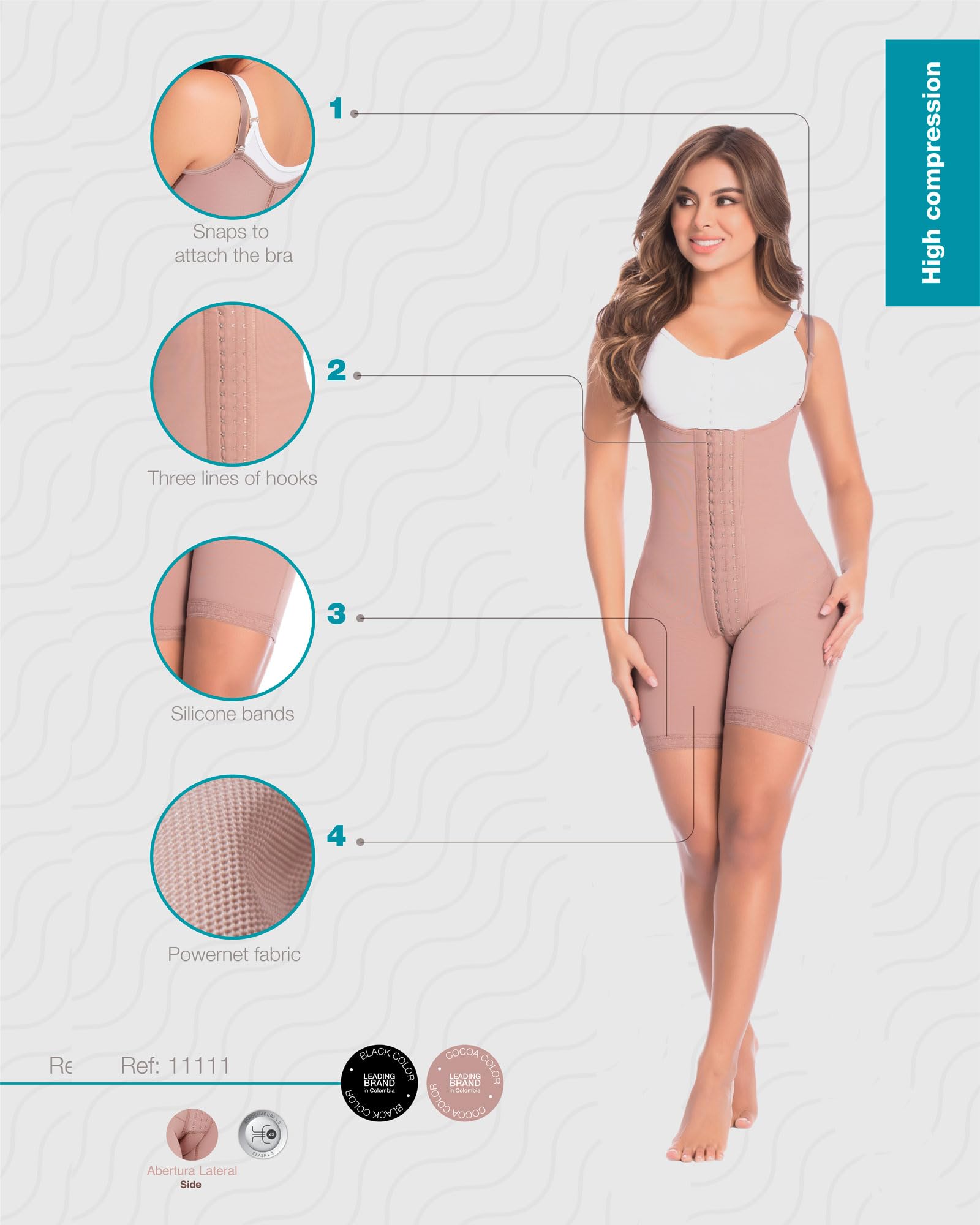 DELIÉ by Fajas DPrada 09111 Colombian Postpartum Girdle - Full Body Shaper for Women - Slimming Waist Trainer & Tummy Control Shapewear for Post Pregnancy Recovery & Everyday Wear