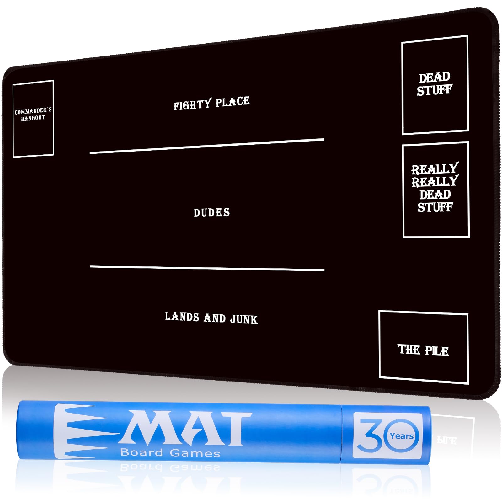 Premium Stitched MTG Playmats for Magic The Gathering - Non-Slip Gaming Mat with Protective Tube Case for MTG, Yu-Gi-Oh, and Card Game Tournaments - Perfect for Game Nights, Conventions, and Competitive Play (Black Zones Design)