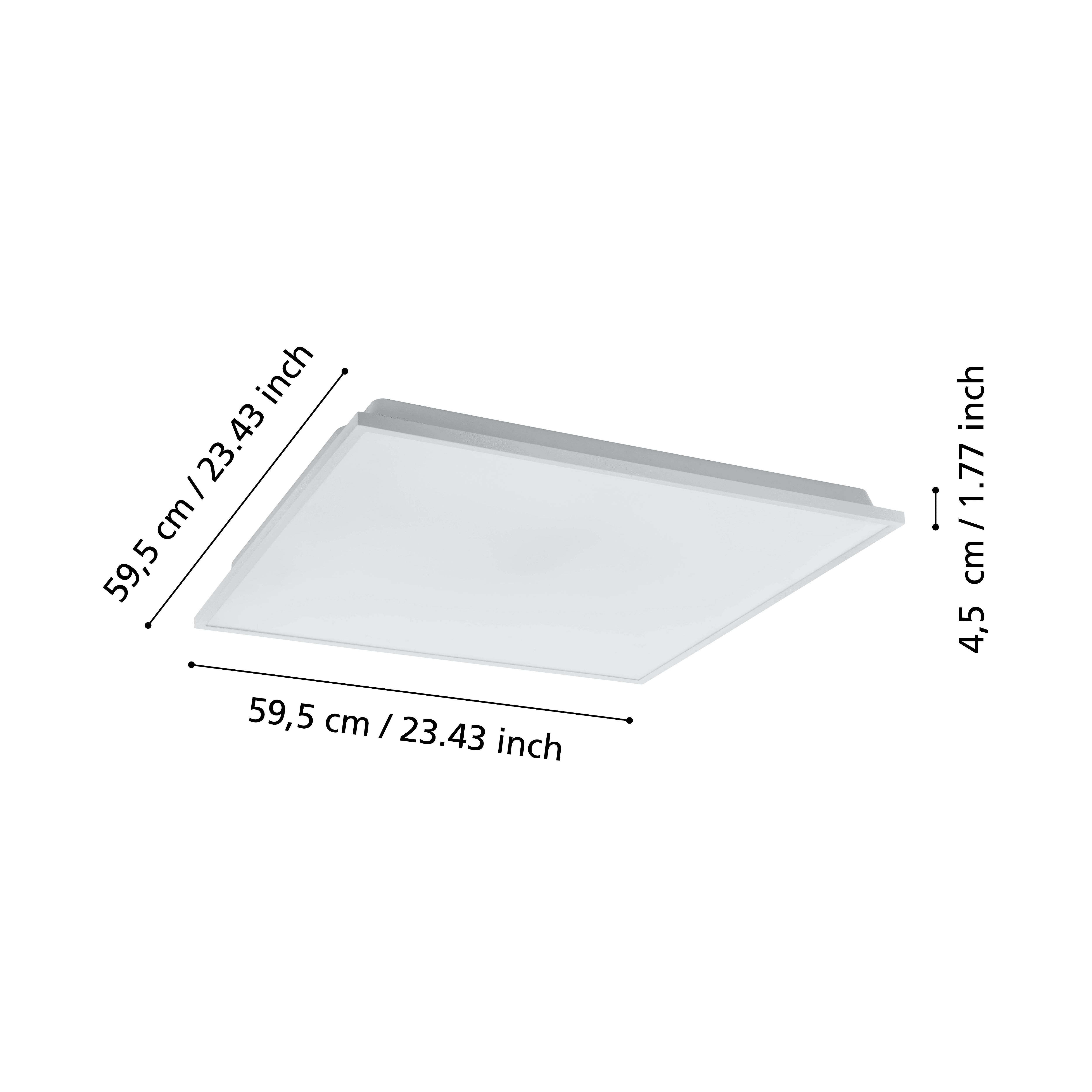 Eglo Connect Herrora Z White Square Smart LED Panel Flush Ceiling Light - Dimmable Modern Lighting for Bedroom, Kitchen & Office - Alexa & Google Home Compatible