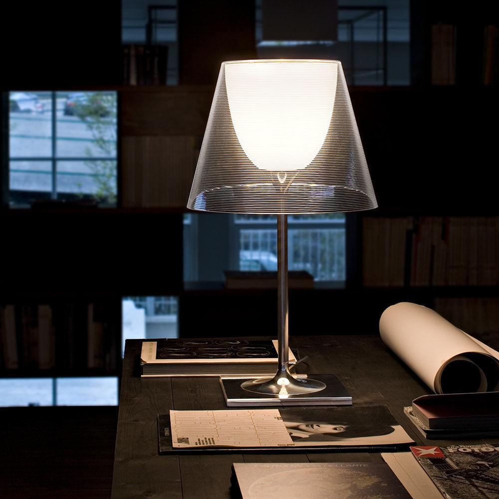 Chrome Prism Table Lamp - Modern LED Nightstand Light for Bedroom, Living Room, Office - Dimmable & Energy Efficient Decorative Lighting