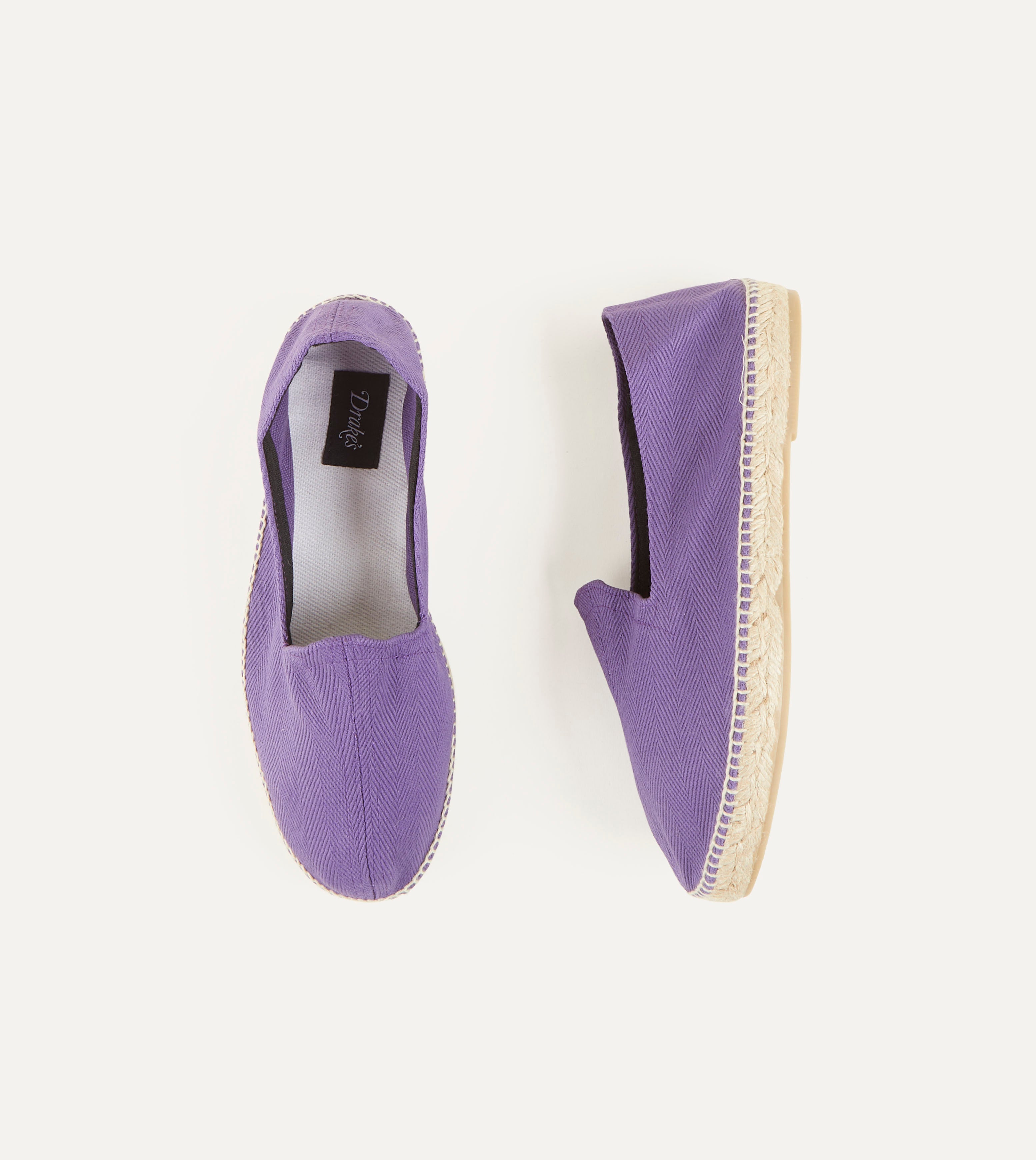 Stylish Purple Herringbone Cotton Espadrilles for Women - Comfortable Summer Slip-On Shoes for Beach, Vacation & Casual Outings