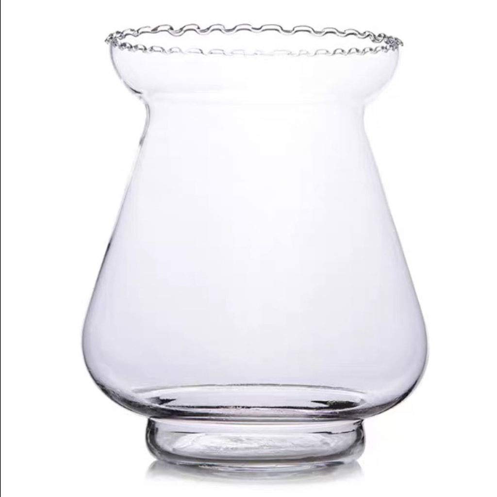 TOMYEUS Chinese Style Transparent Glass Vase - Large Size for Home Decor, Living Room, Study Desk, Hydroponic Plants | Elegant Flower Vase for Fresh Cut Flowers, Wedding Centerpieces & Modern Interior Design