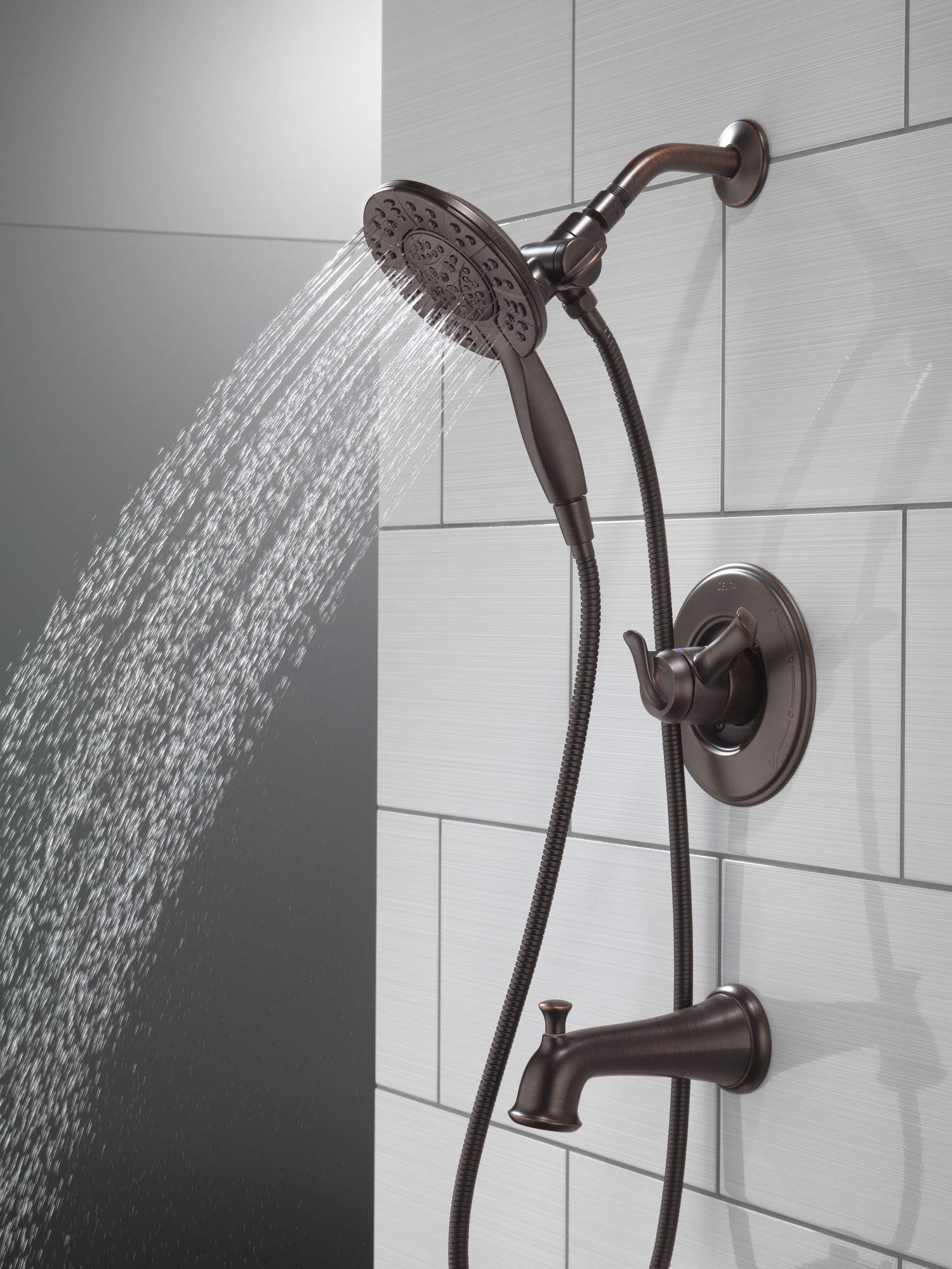 Delta T17494-RB-I Linden 17 Series Tub & Shower Faucet in Venetian Bronze - No Rough-In Required | Perfect for Bathroom Renovations & Modern Home Upgrades