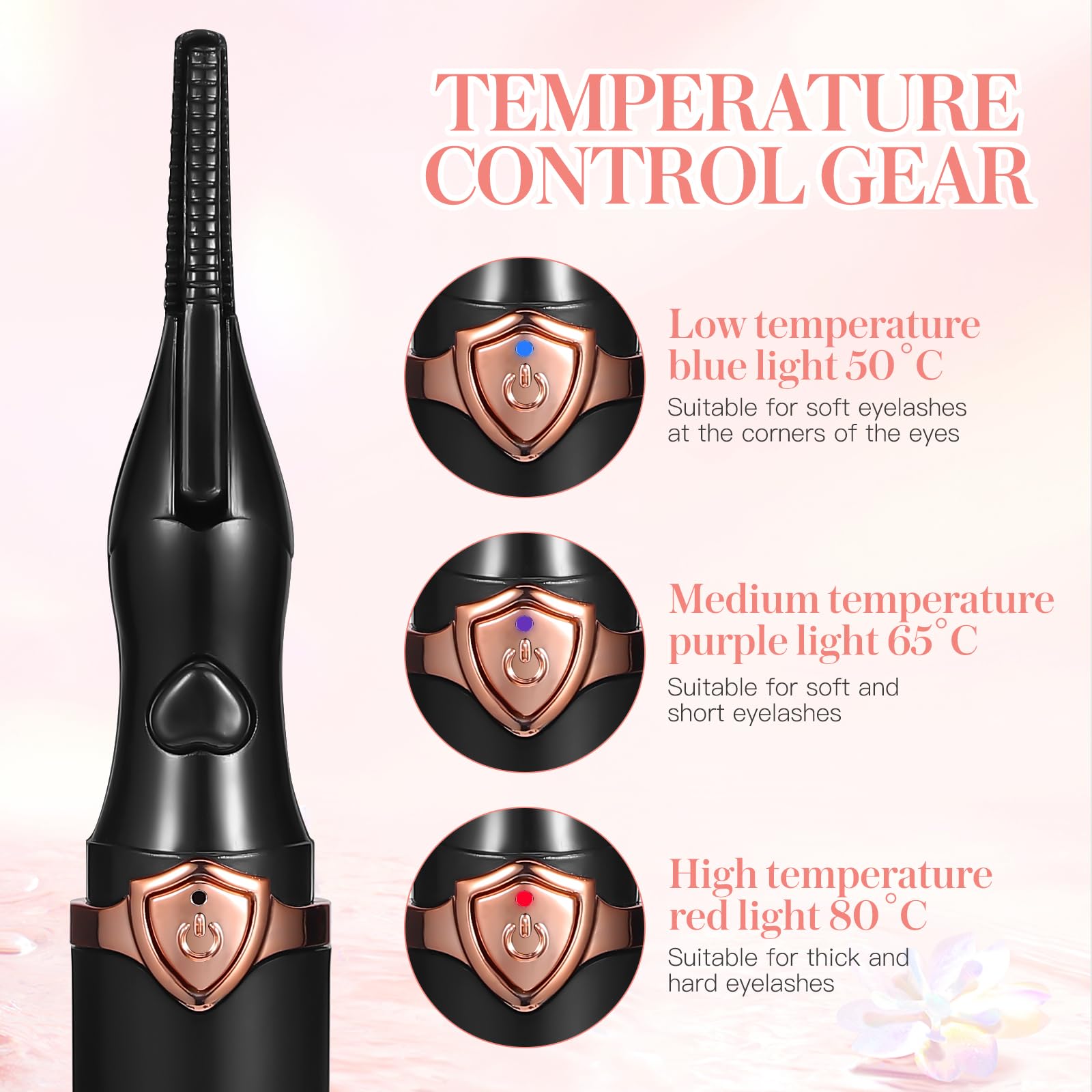 USB Heated Eyelash Curler - Mipcase Electric Lash Curler with Adjustable Temperature for Women | Perfect for Home, Travel & Professional Makeup Application